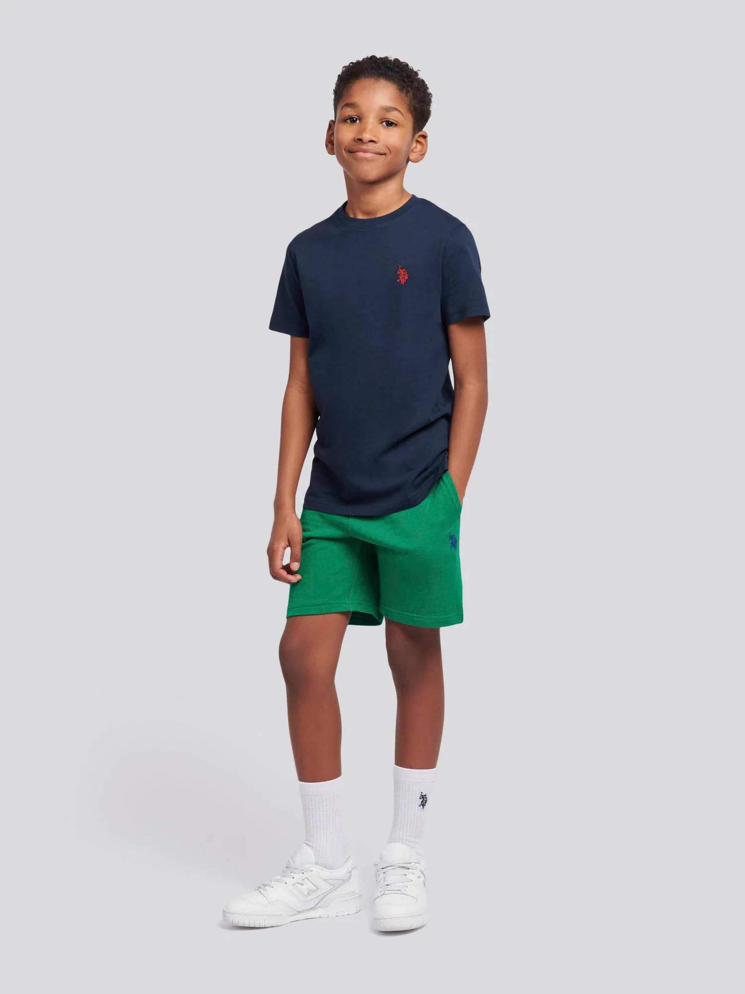 Boys Double Horsemen Sweat Short in Lush Meadow - Image 3