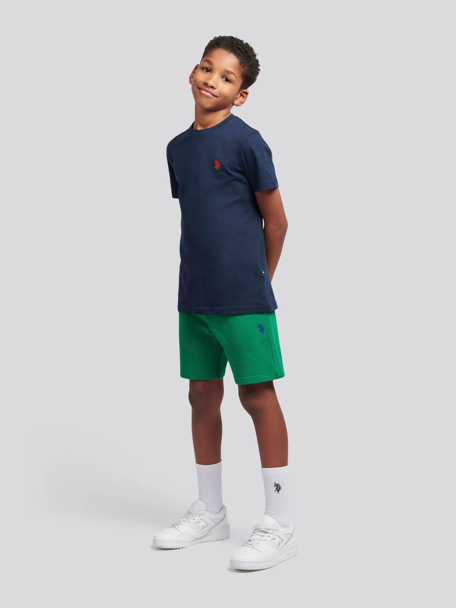 Boys Double Horsemen Sweat Short in Lush Meadow - Image 5