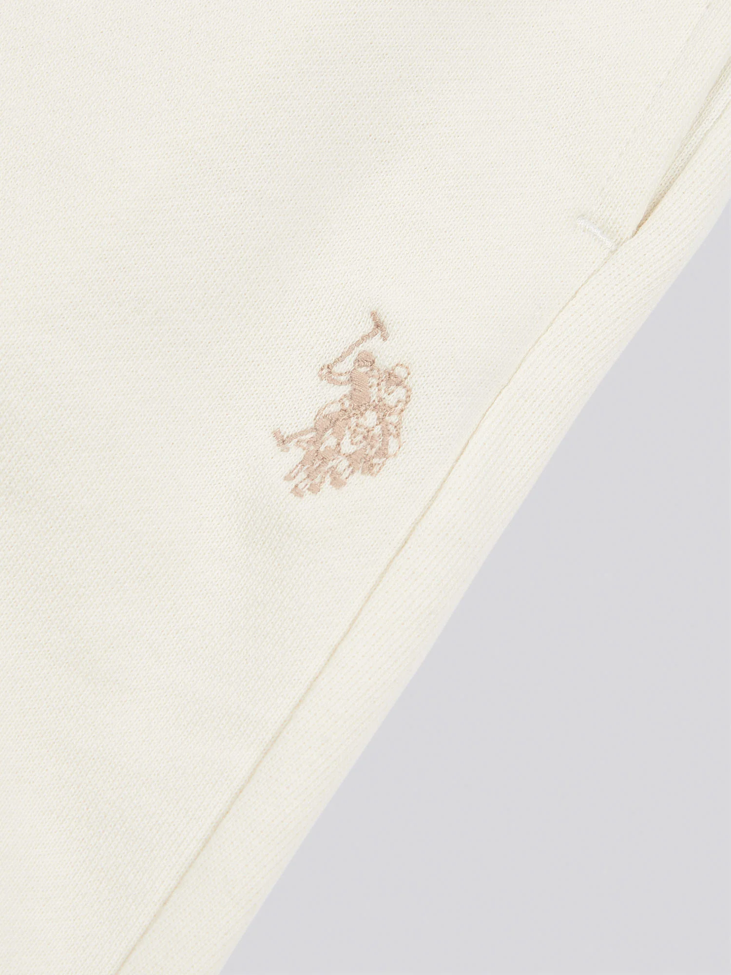 Boys Double Horsemen Sweat Short in Whisper White - Image 9