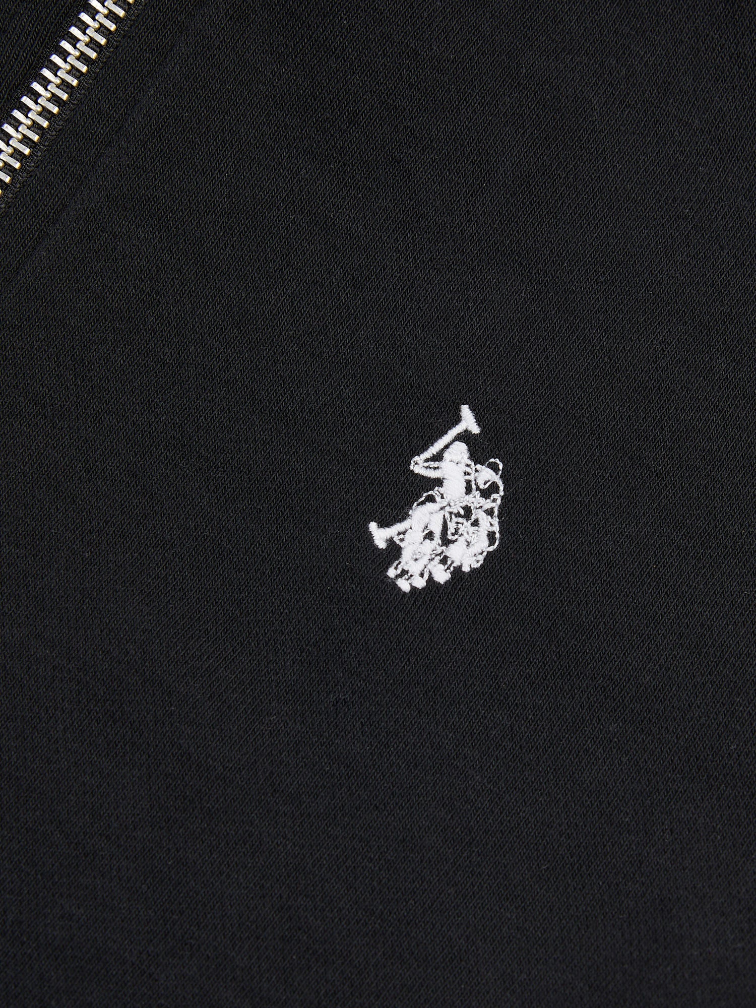 Boys Double Horsemen Zip Hoodie Black Bright White DHM - Image 8