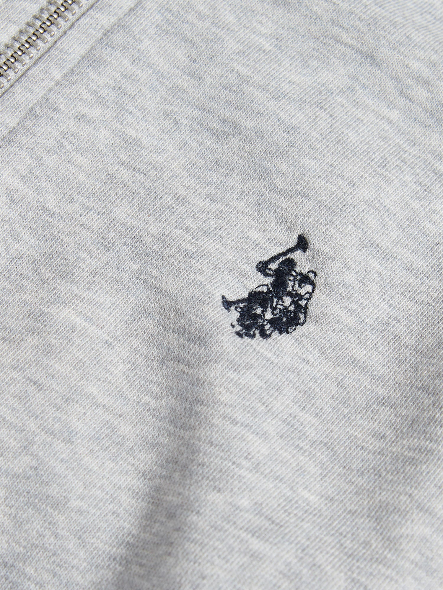Boys Double Horsemen Zip Hoodie Mid Grey Marl - Image 8