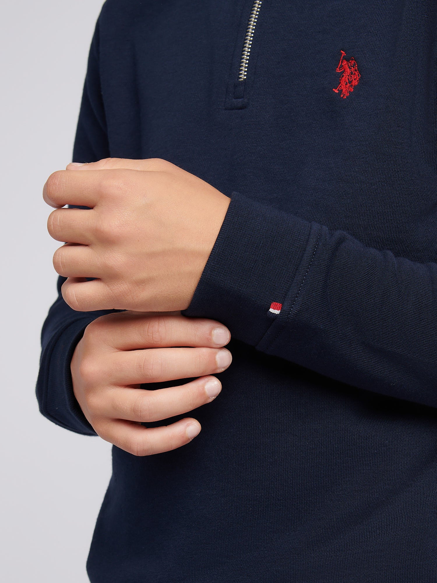 Boys Double Horsemen _ Zip Dark Sapphire Navy / Haute Red DHM - Image 5