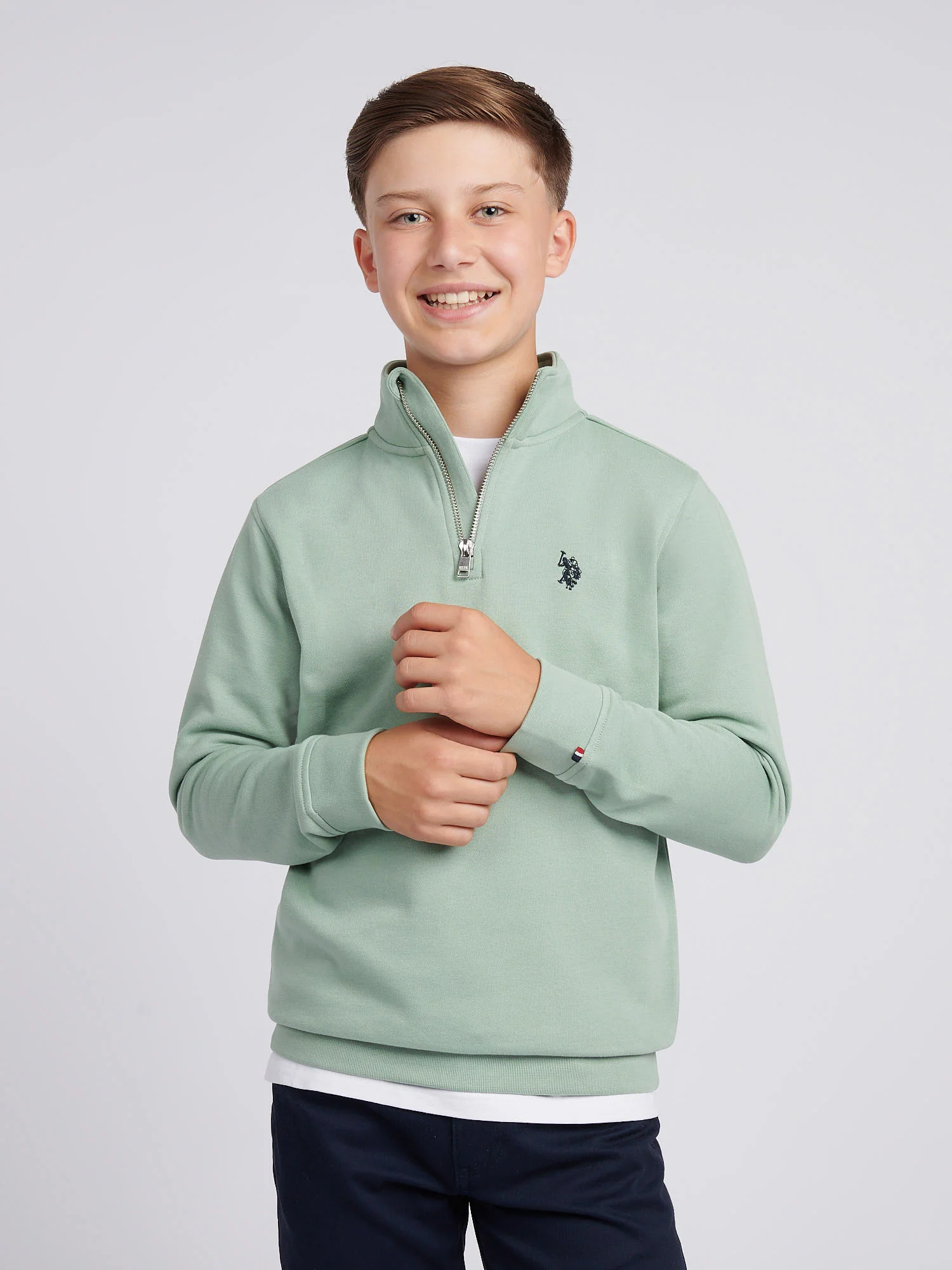 Boys Double Horsemen _ Zip Iceberg Green