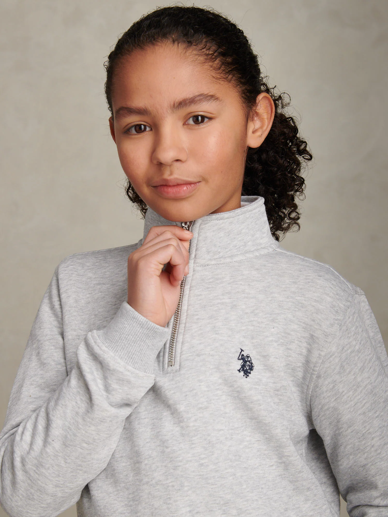 Boys Double Horsemen _ Zip Mid Grey Marl - Image 2