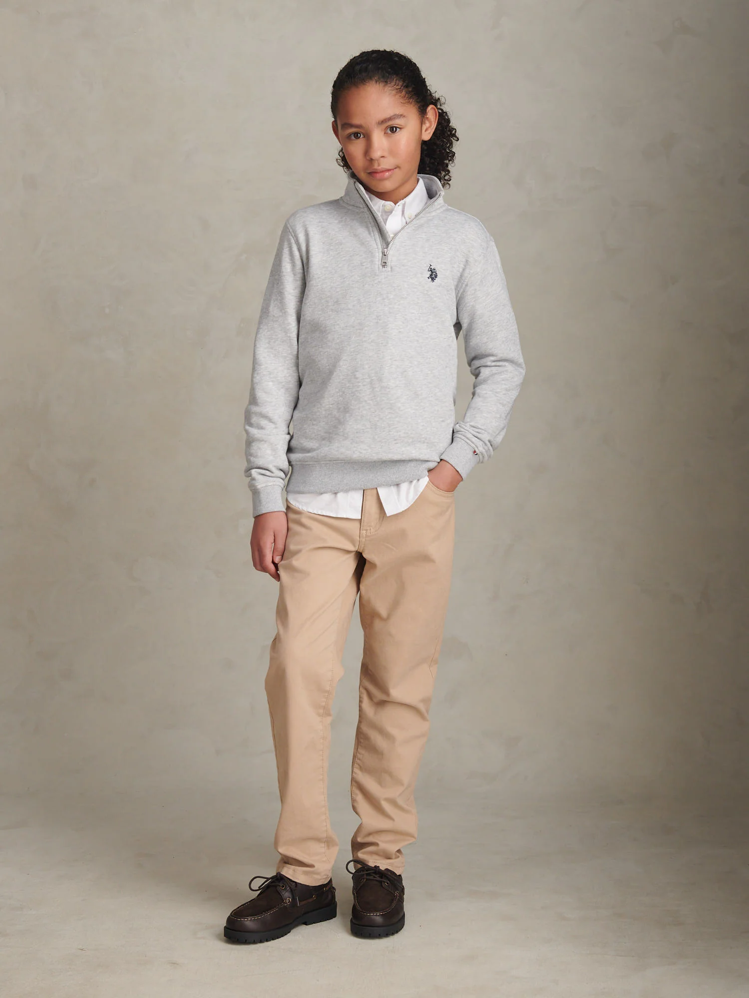 Boys Double Horsemen _ Zip Mid Grey Marl - Image 3