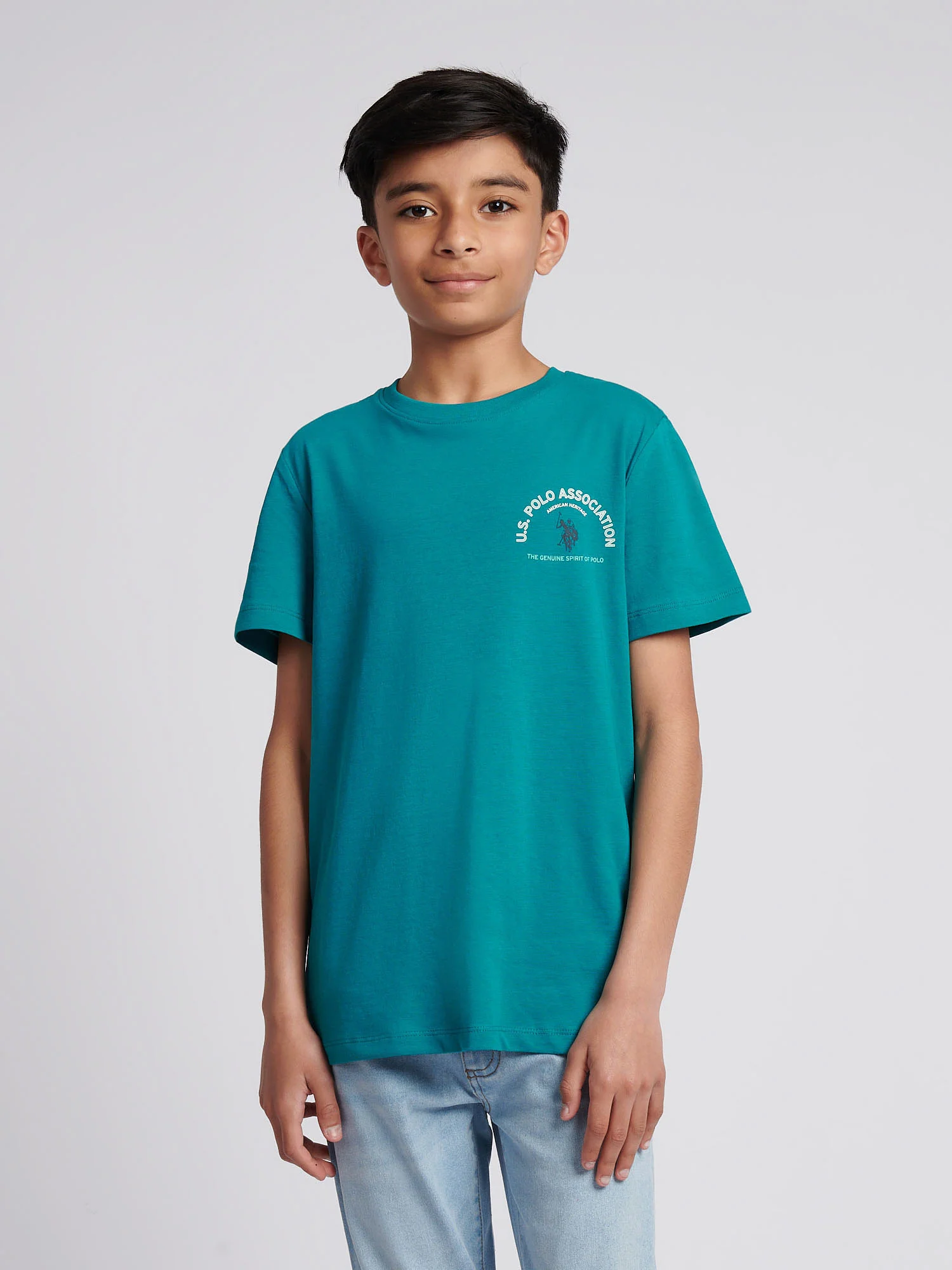 Boys Front Back Print Graphic T-Shirt in Alexandrite