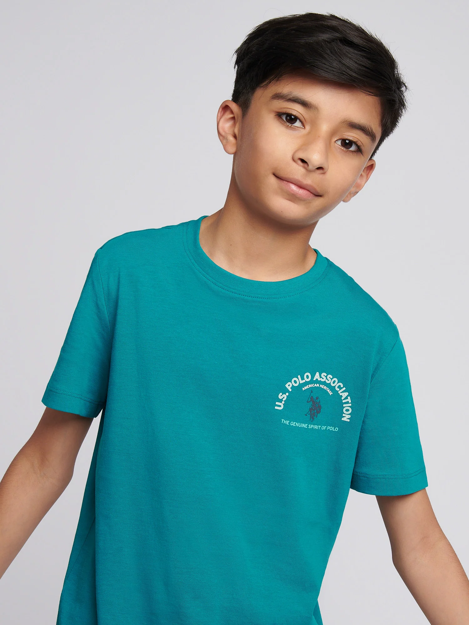 Boys Front Back Print Graphic T-Shirt in Alexandrite - Image 2
