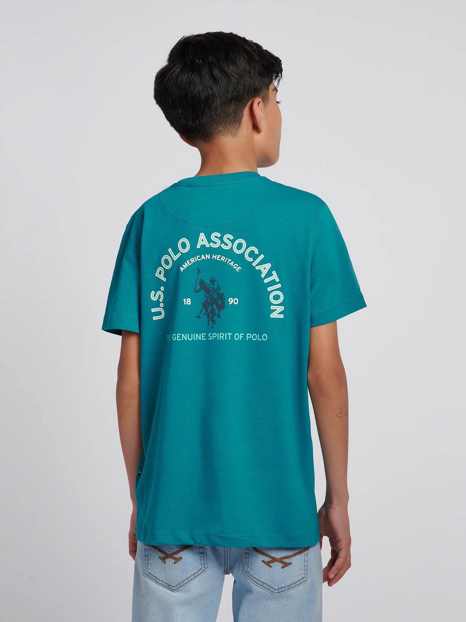 Boys Front Back Print Graphic T-Shirt in Alexandrite - Image 4