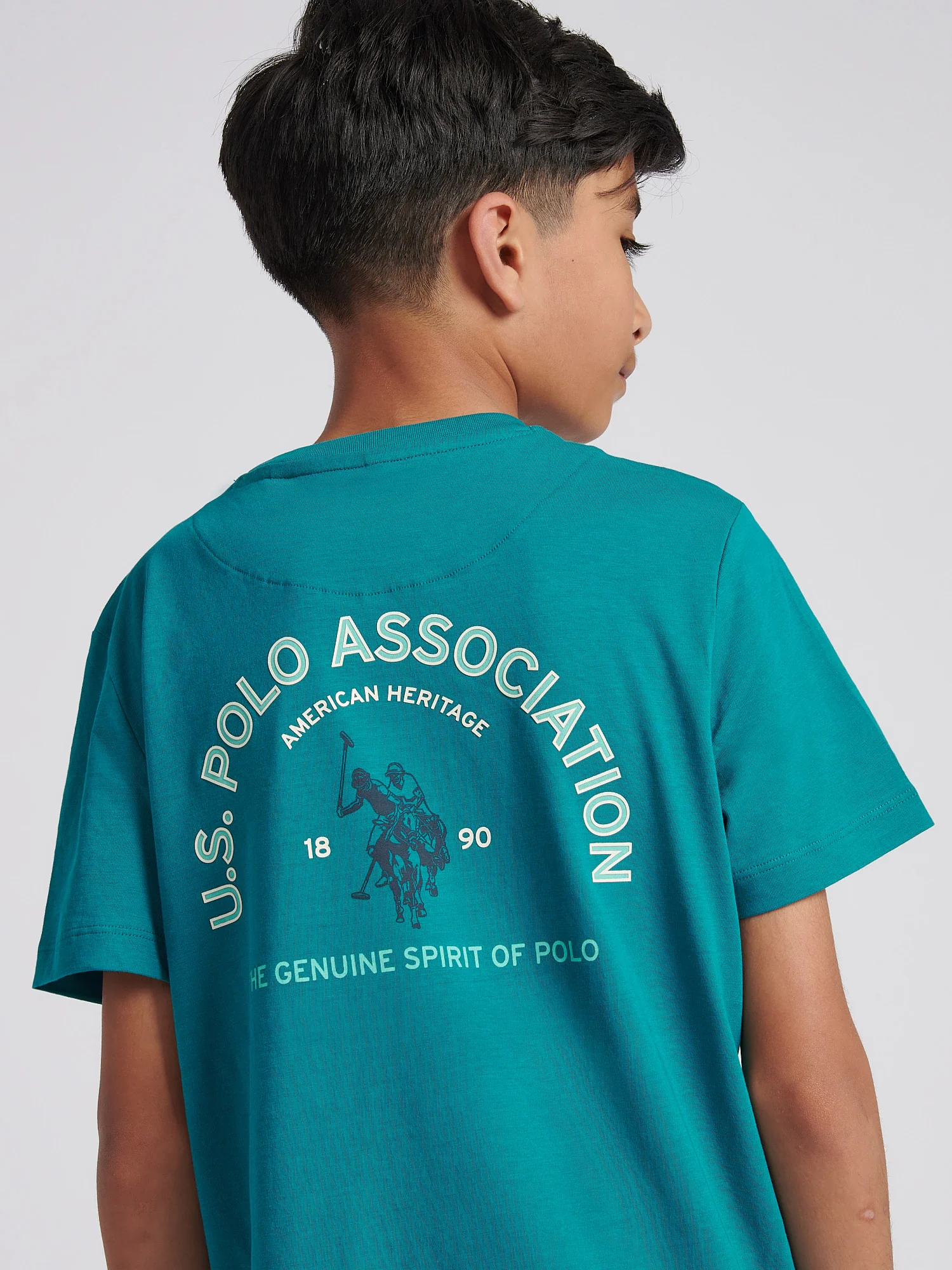 Boys Front Back Print Graphic T-Shirt in Alexandrite - Image 5