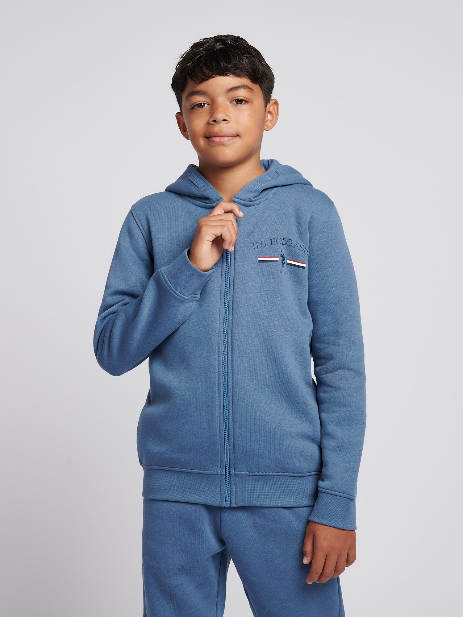 Boys Graphic Zip Hoodie & Jogger Set in Blue Horizon - Image 3