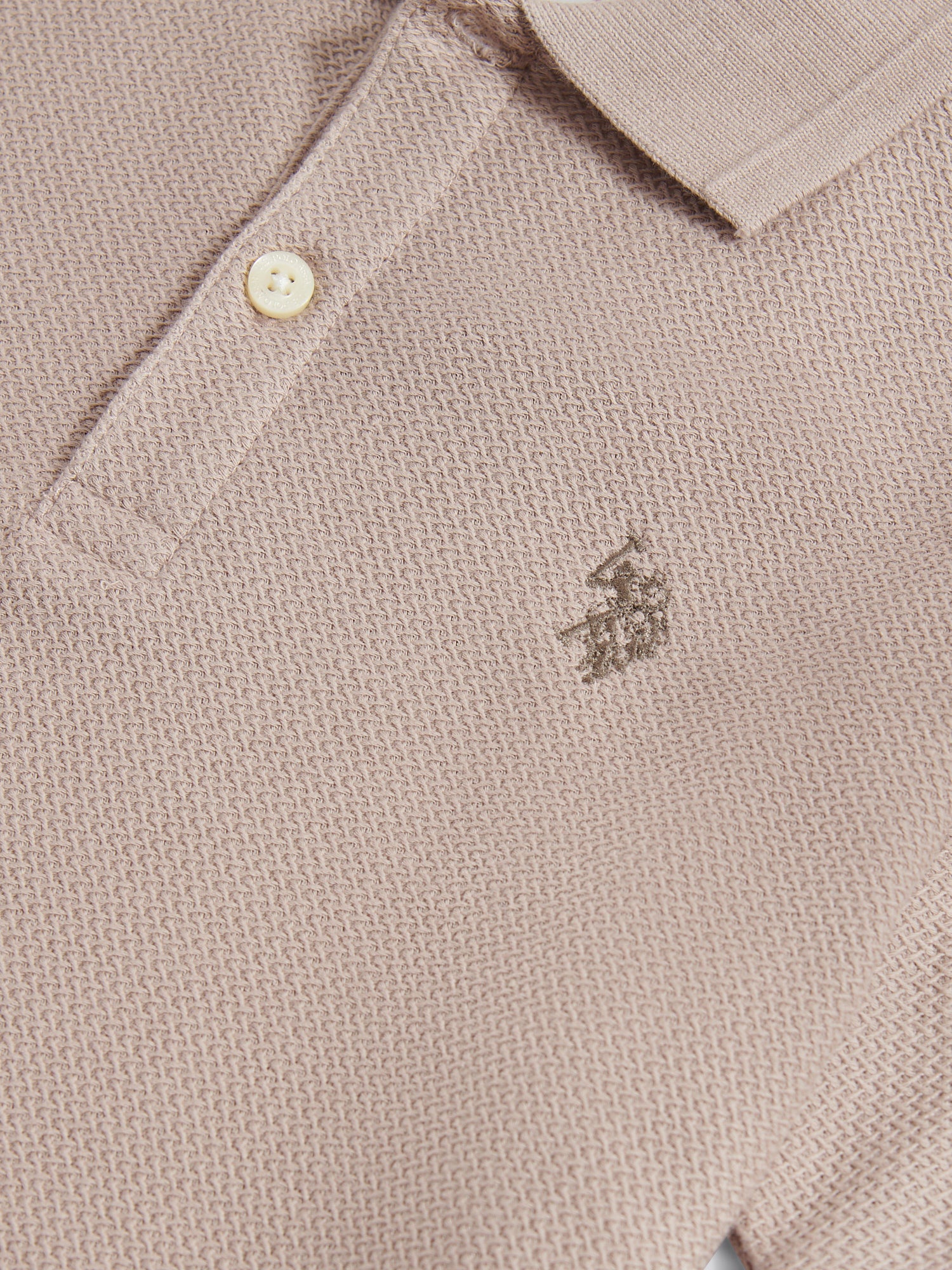 Boys Herringbone Texture Polo Shirt in Atmosphere - Image 7
