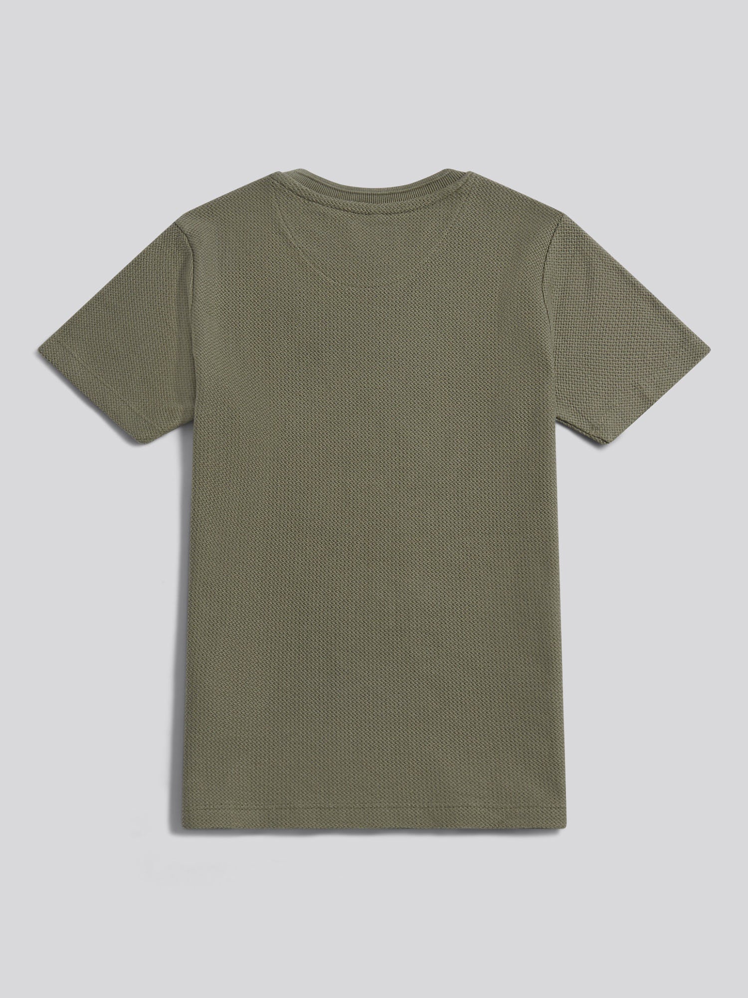 Boys Herringbone Texture T-Shirt in Mulled Basil - Image 6
