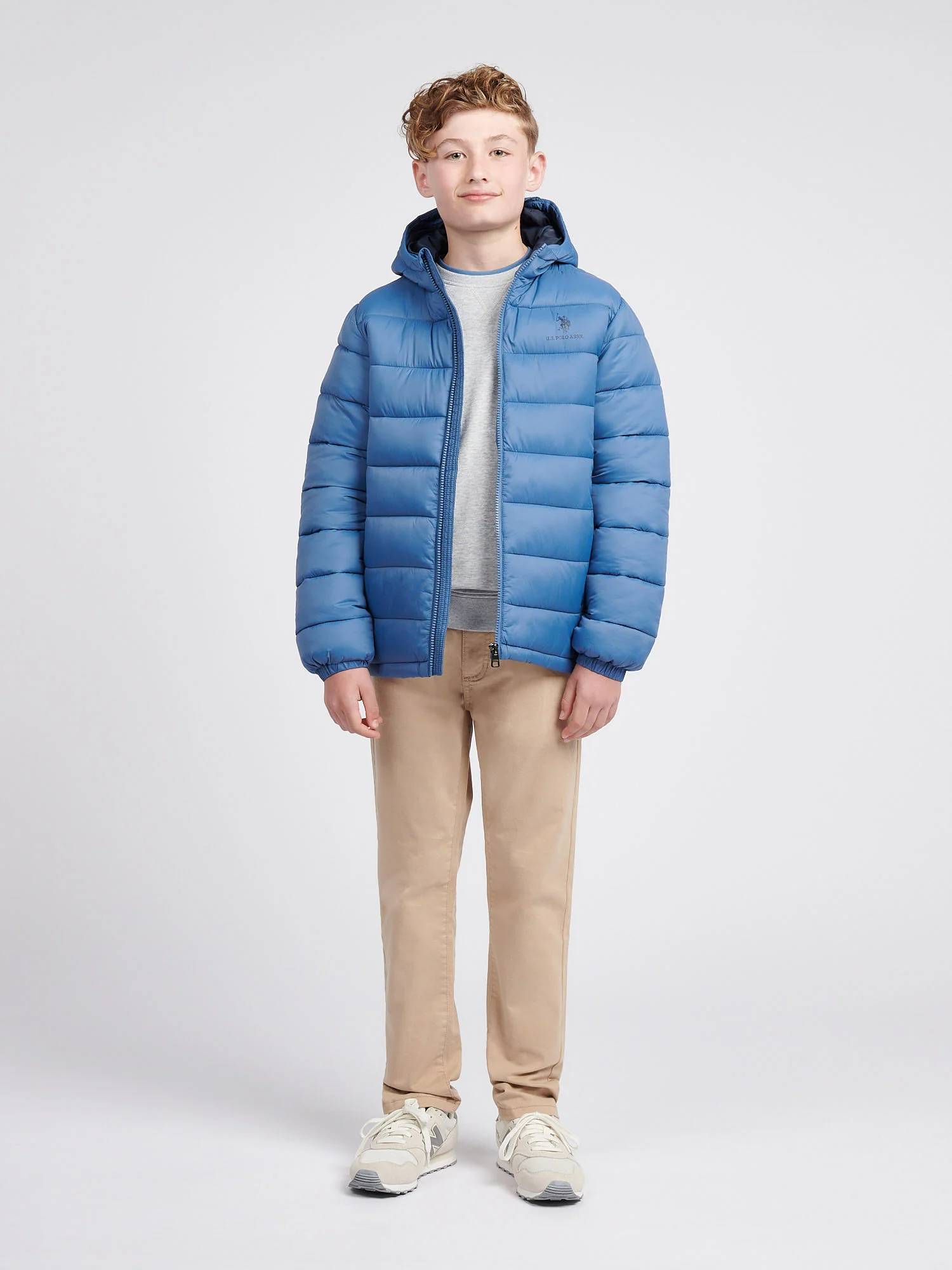Boys Hooded Quilted Jacket in Blue Horizon - Image 3