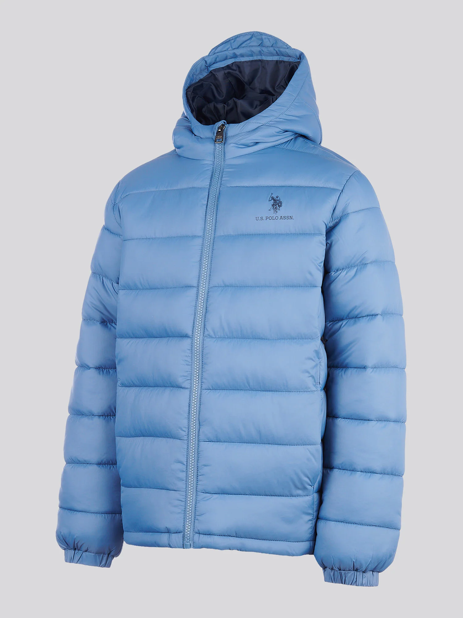 Boys Hooded Quilted Jacket in Blue Horizon - Image 6