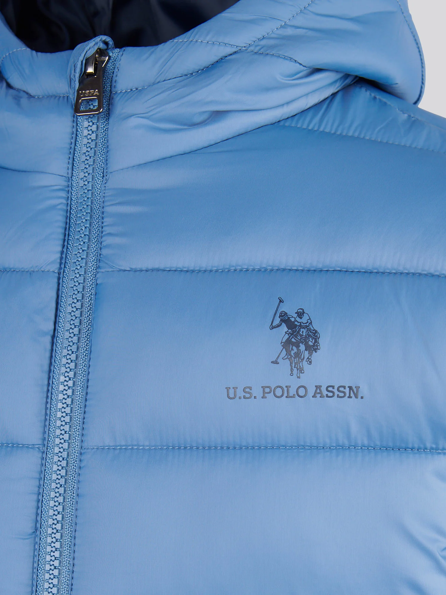 Boys Hooded Quilted Jacket in Blue Horizon - Image 8