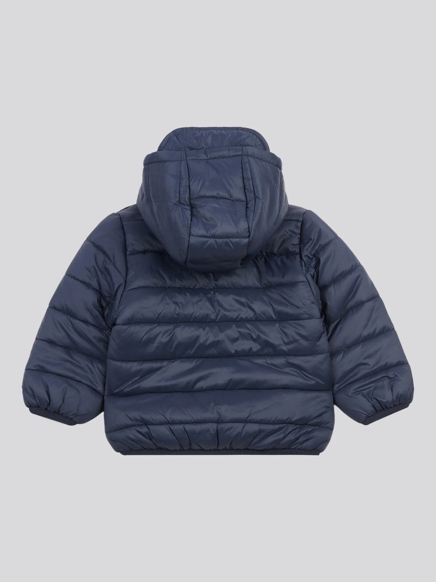 Boys Hooded Quilted Jacket with Peak in Dark Sapphire Navy - Image 2