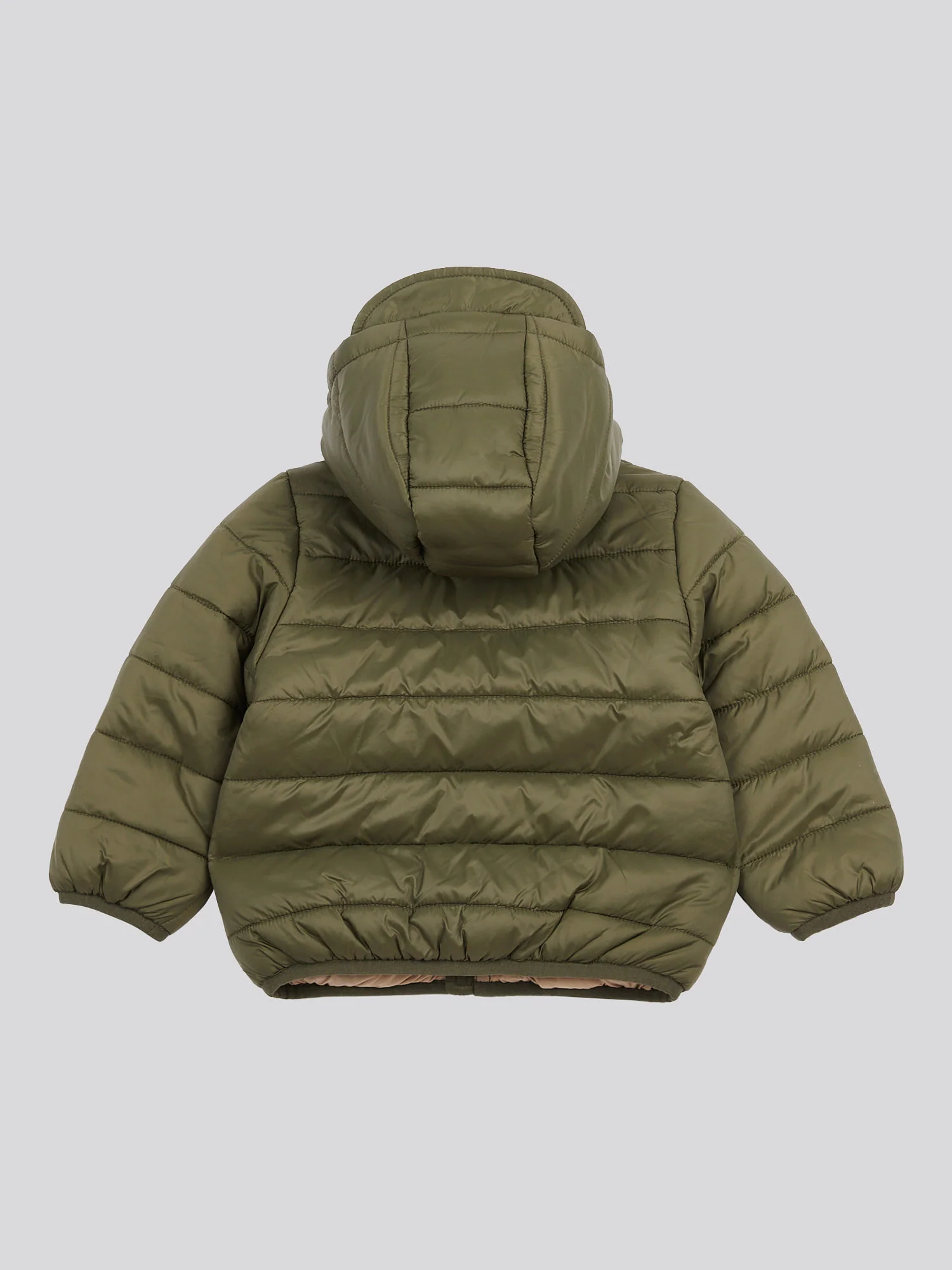 Boys Hooded Quilted Jacket with Peak in Forest Night - Image 2