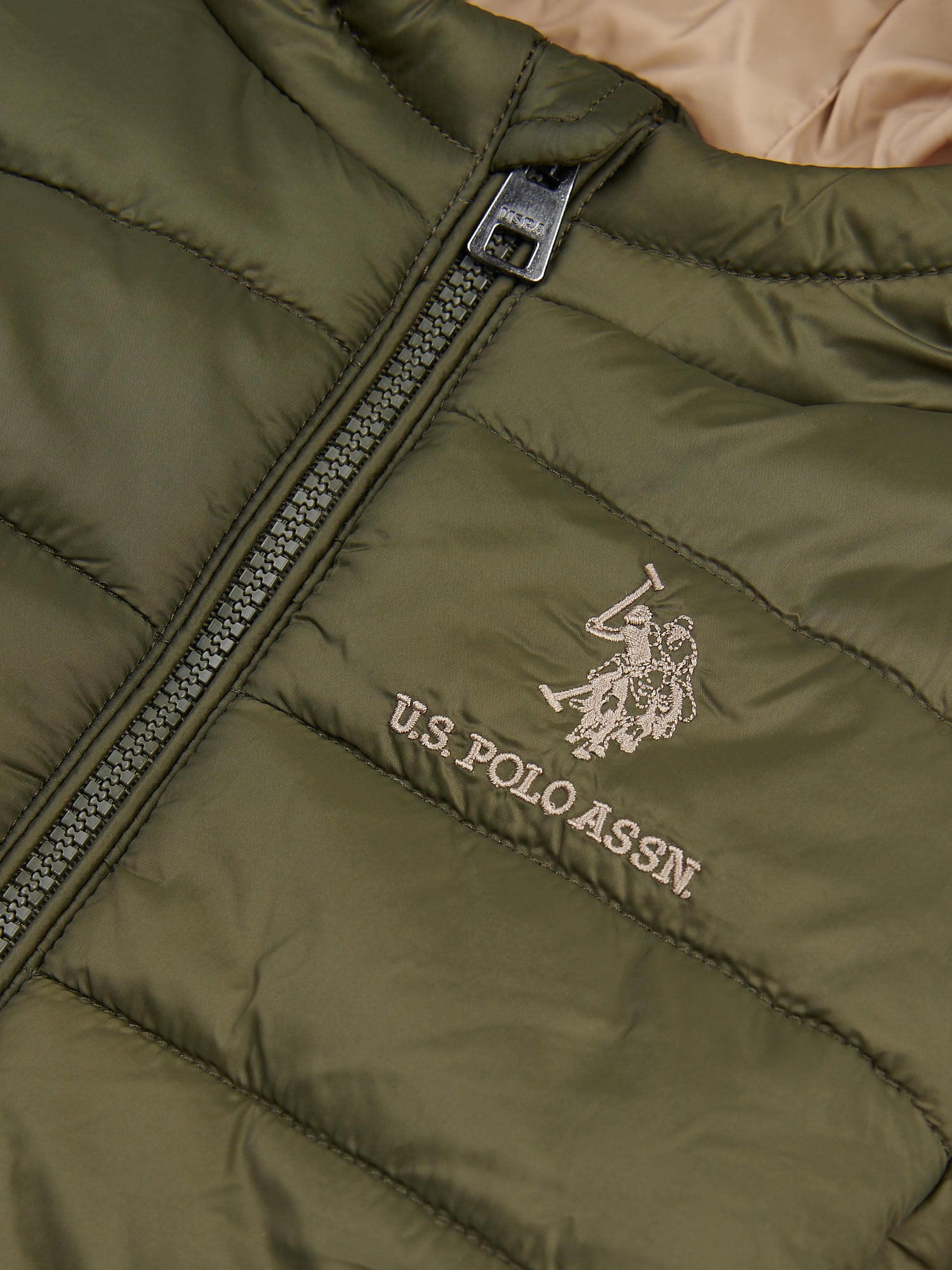 Boys Hooded Quilted Jacket with Peak in Forest Night - Image 3