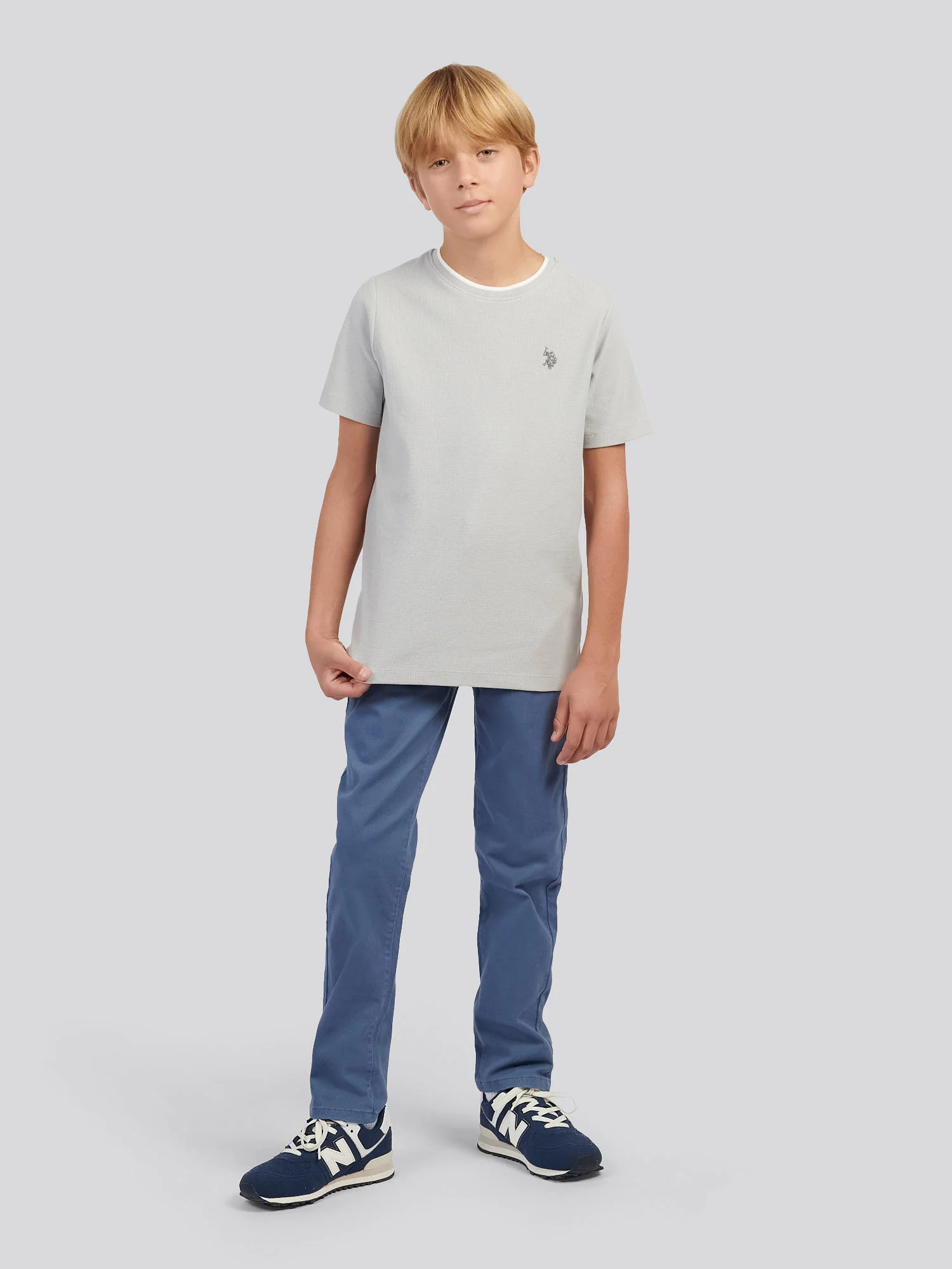 Boys Knit Texture T-Shirt in High Rise - Image 3