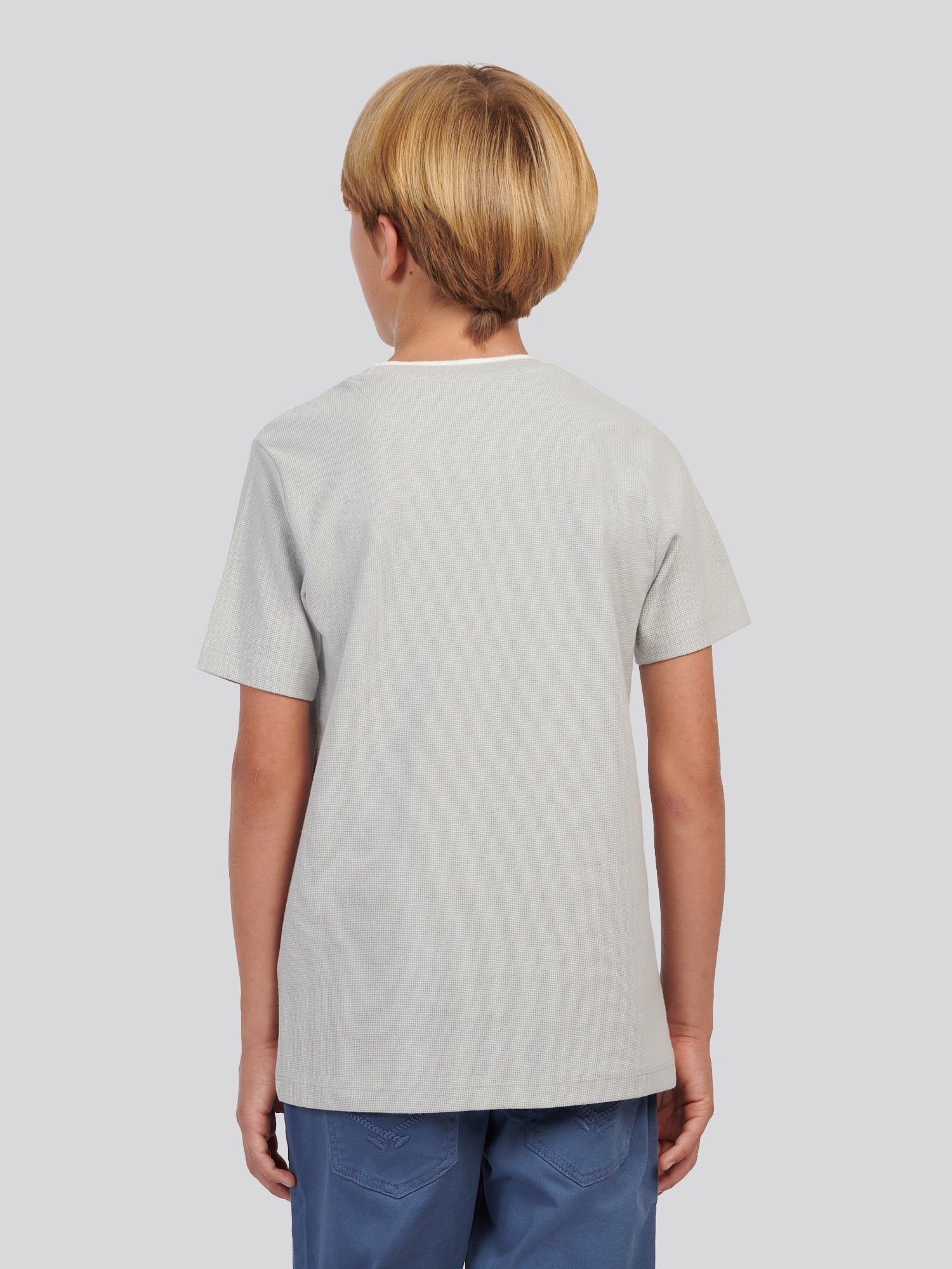 Boys Knit Texture T-Shirt in High Rise - Image 4