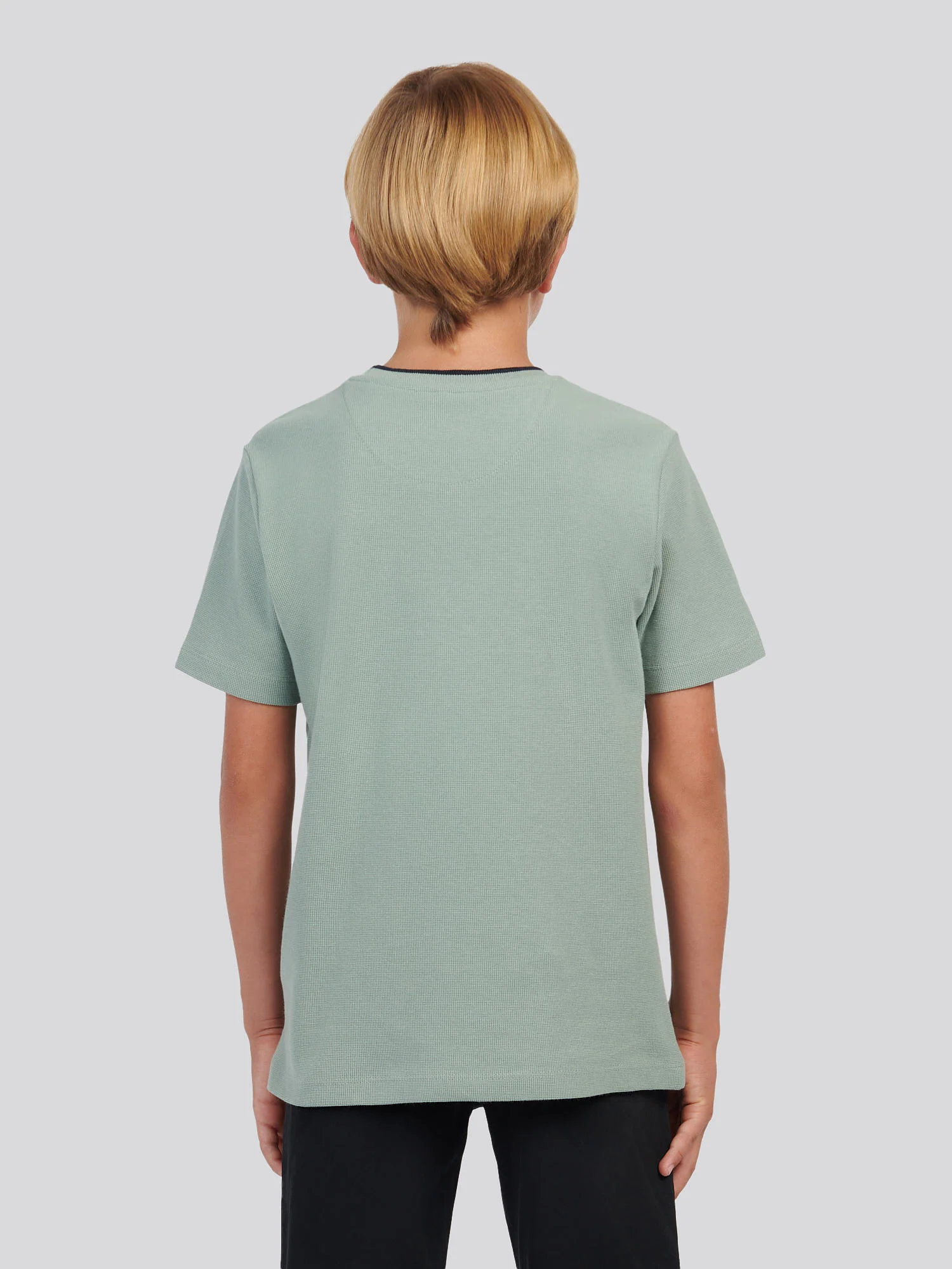 Boys Knit Texture T-Shirt in Iceberg Green - Image 4