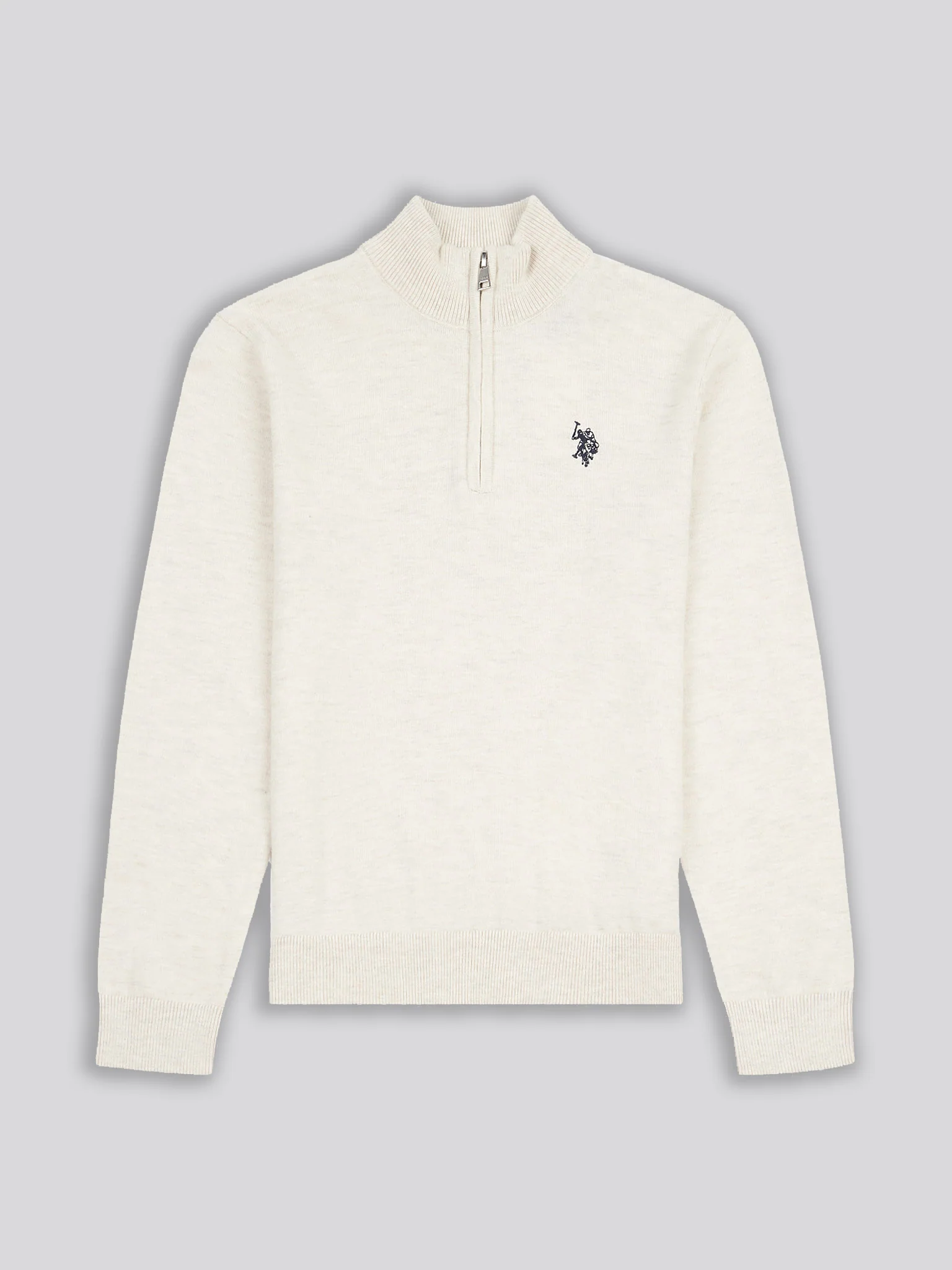 Boys Knitted Funnel Neck in Birch Marl