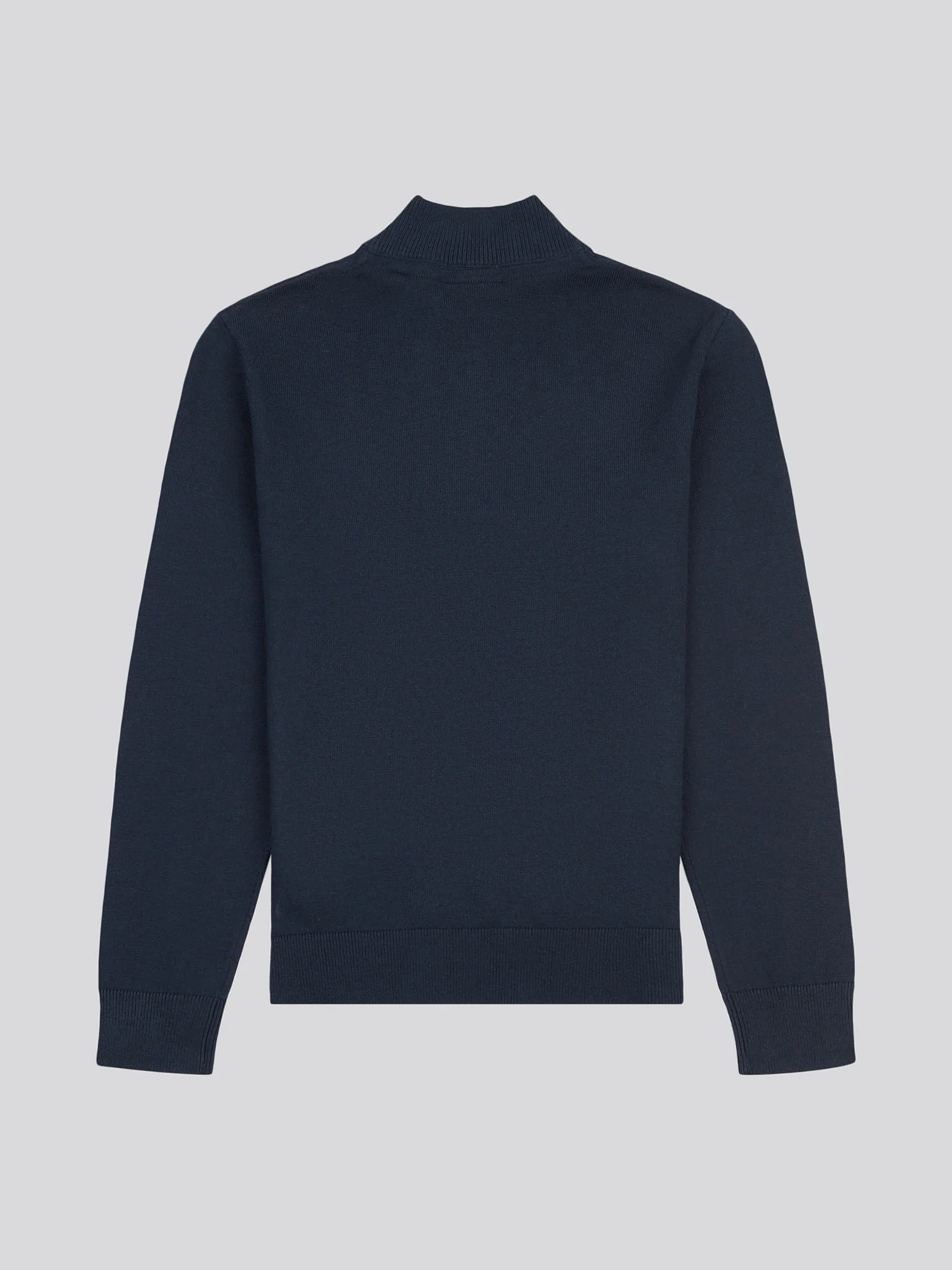 Boys Knitted Funnel Neck in Dark Sapphire Navy / Haute Red DHM - Image 2