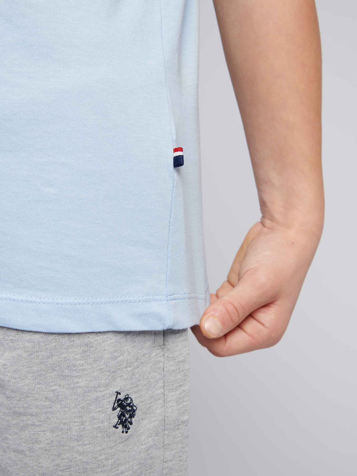 Boys Large Double Horsemen Graphic T-Shirt in Chambray Blue - Image 5