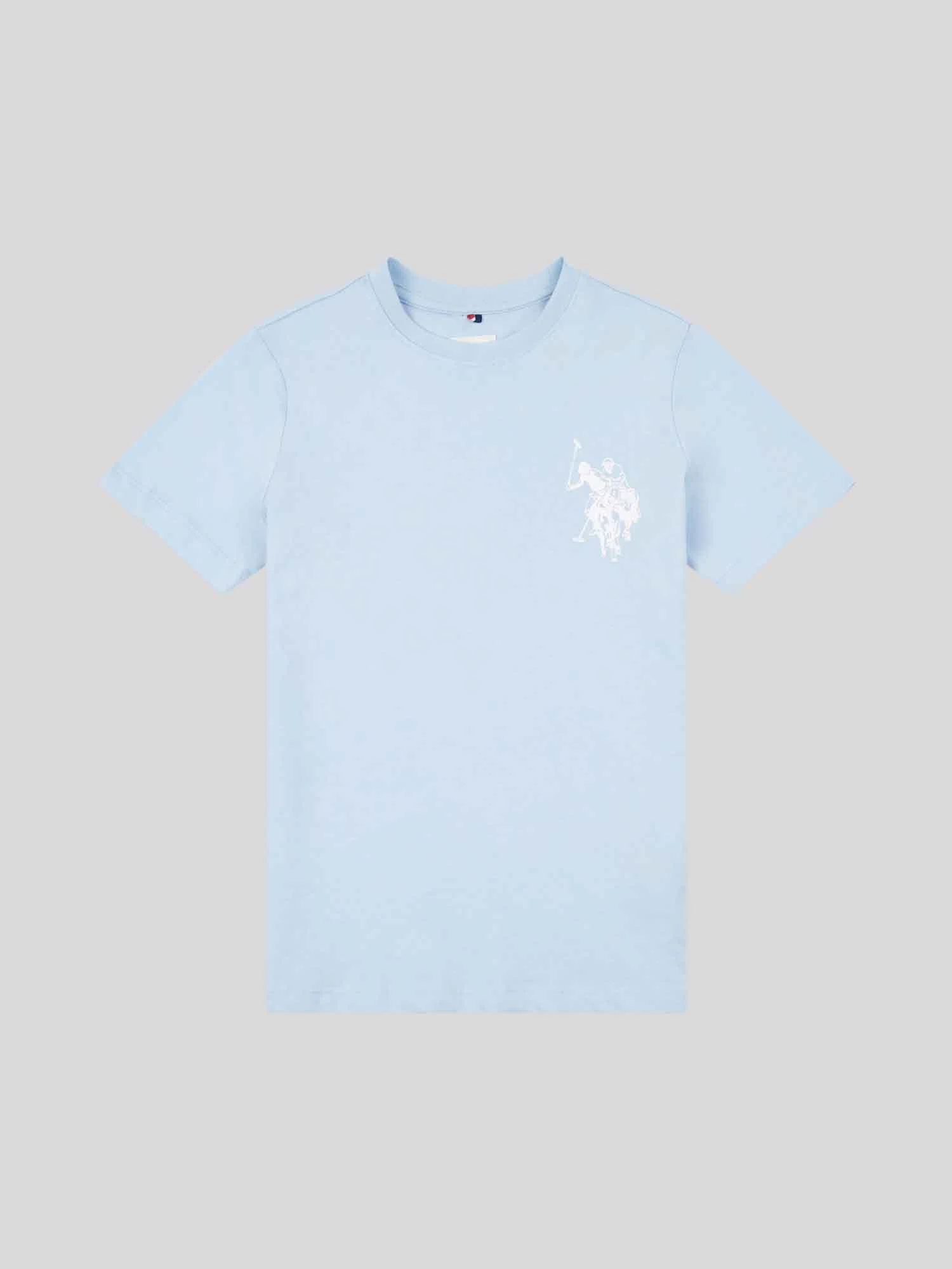 Boys Large Double Horsemen Graphic T-Shirt in Chambray Blue - Image 6
