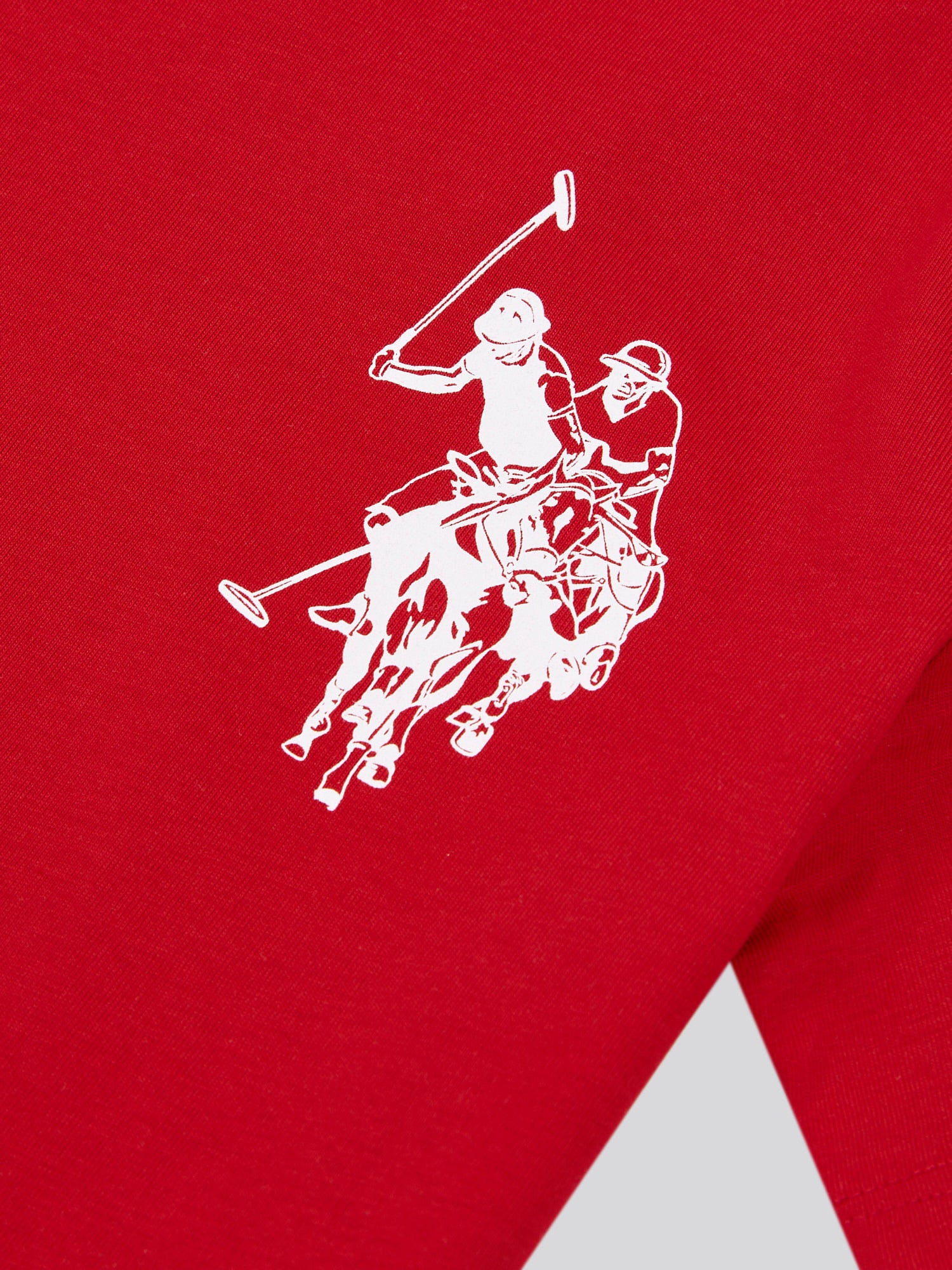 Boys Large Double Horsemen Graphic T-Shirt in Haute Red - Image 3