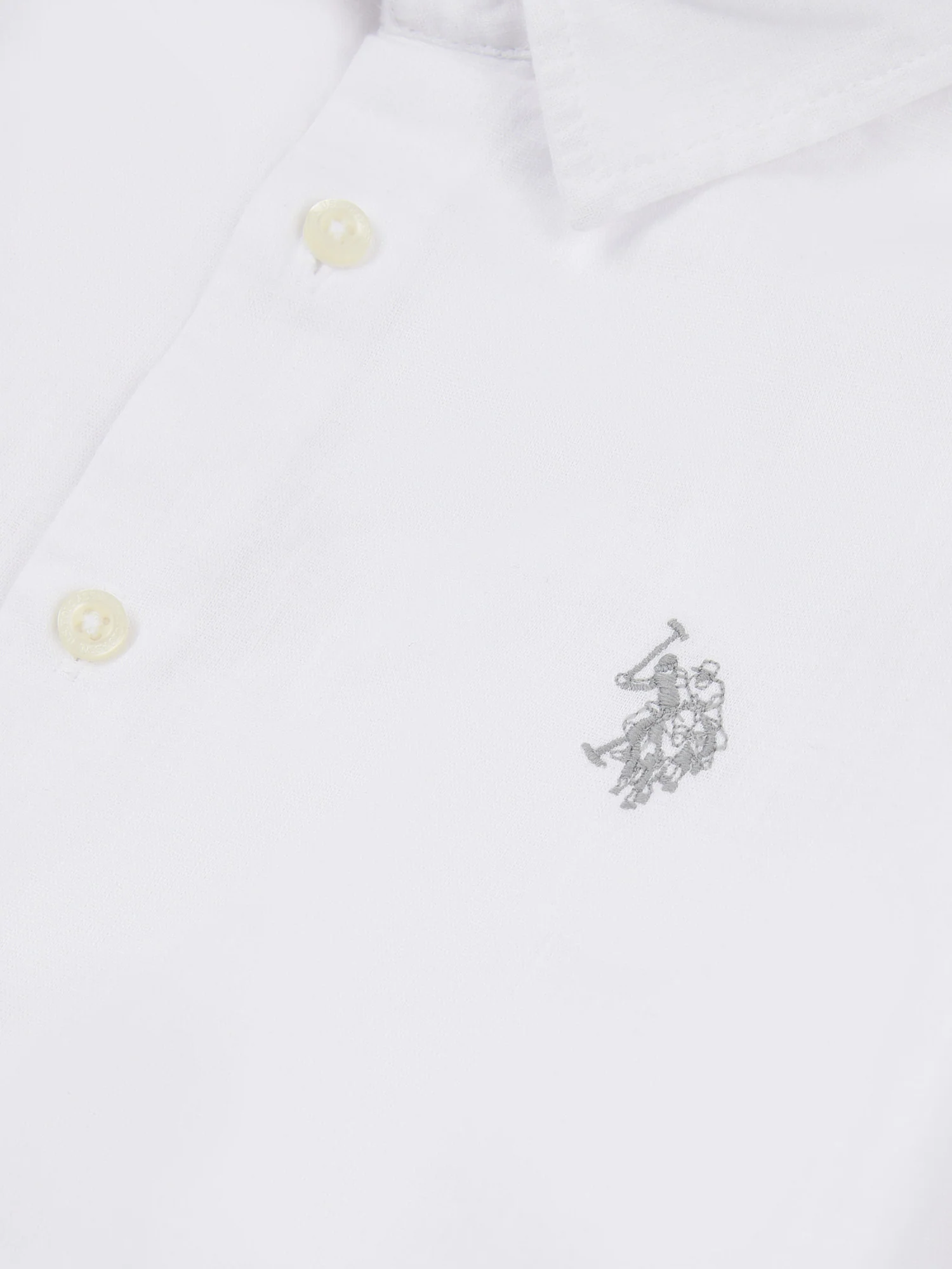 Boys Linen Blend Shirt in Bright White / Harbour Mist - Image 7