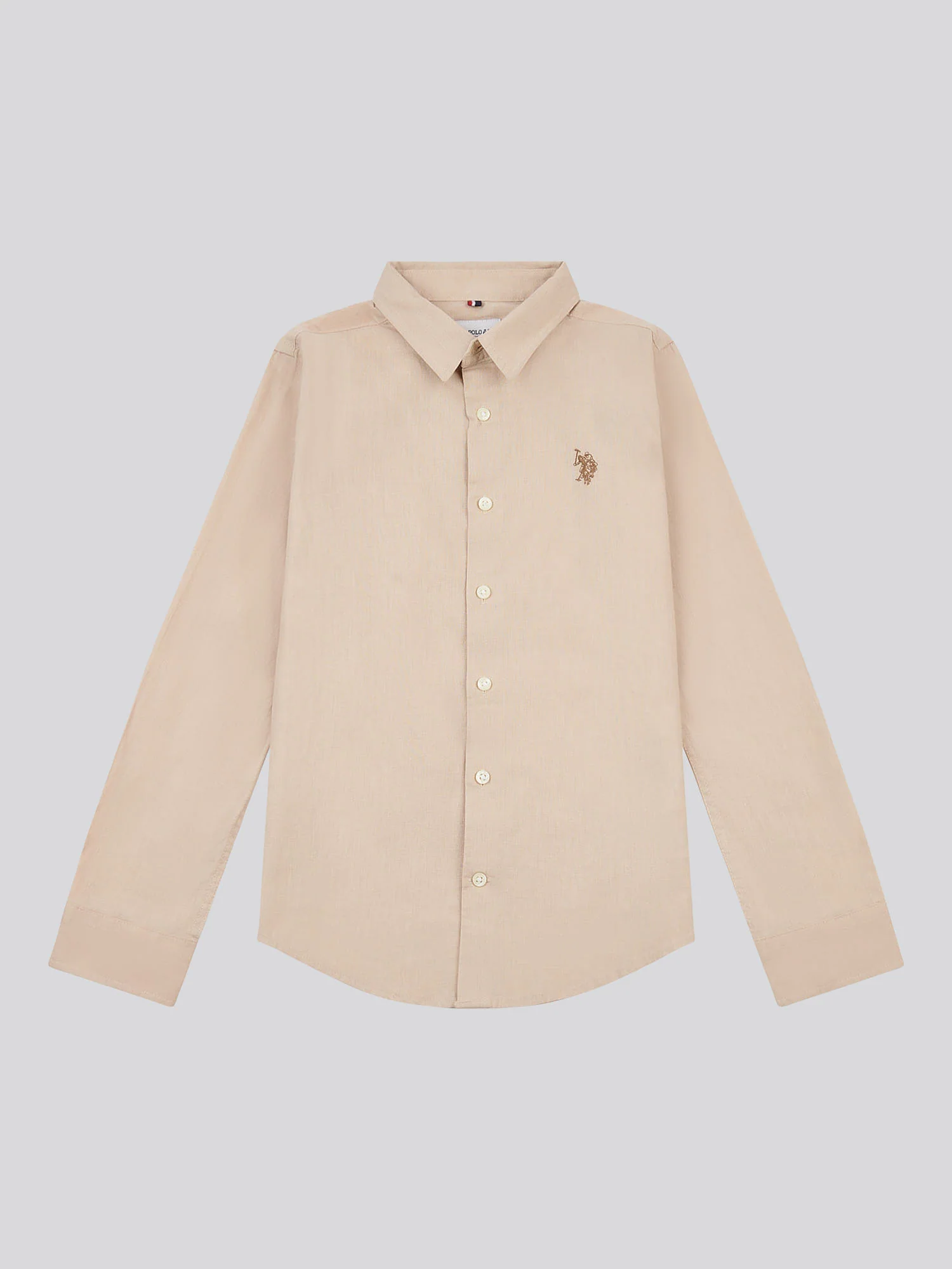 Boys Linen Blend Shirt in Doeskin - Image 5