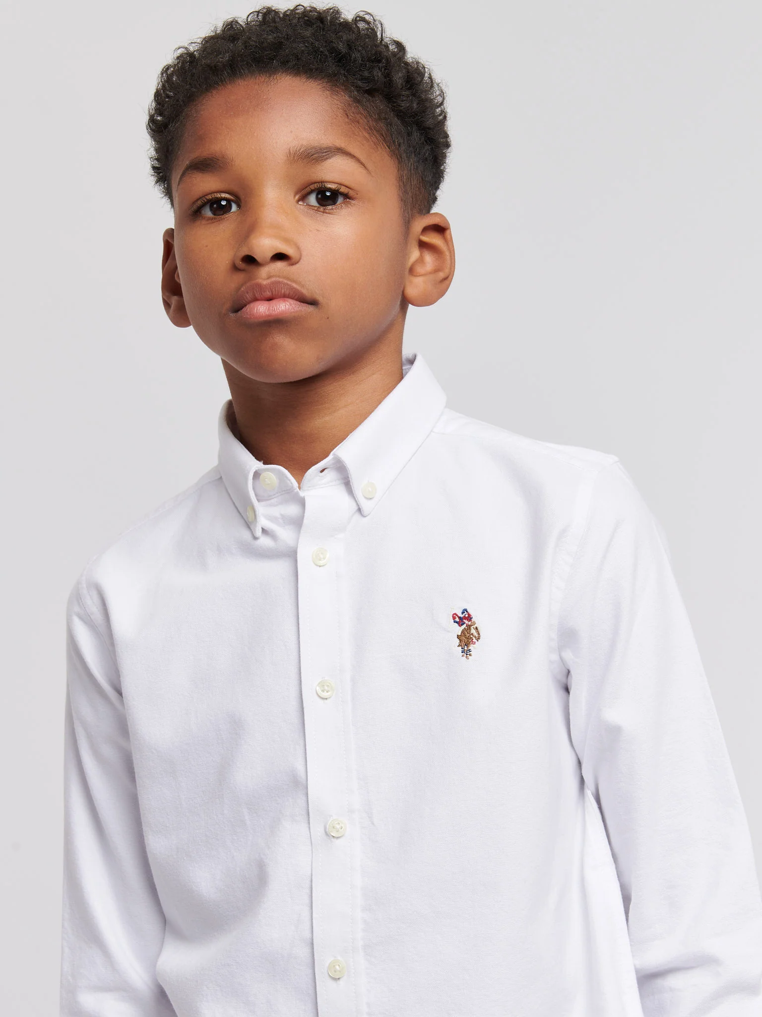 Boys Oxford Shirt in Bright White - Image 3