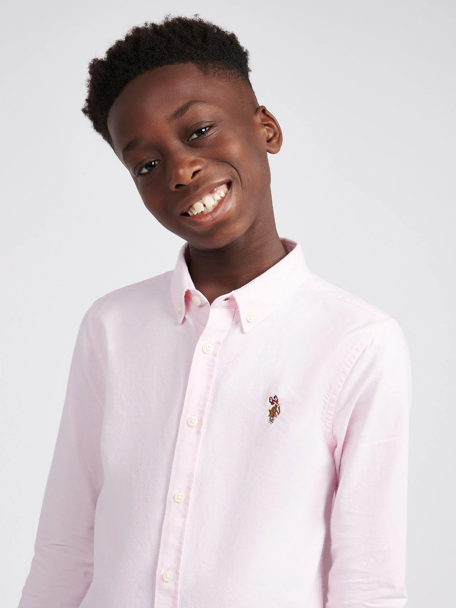 Boys Oxford Shirt in Orchid Pink - Image 2