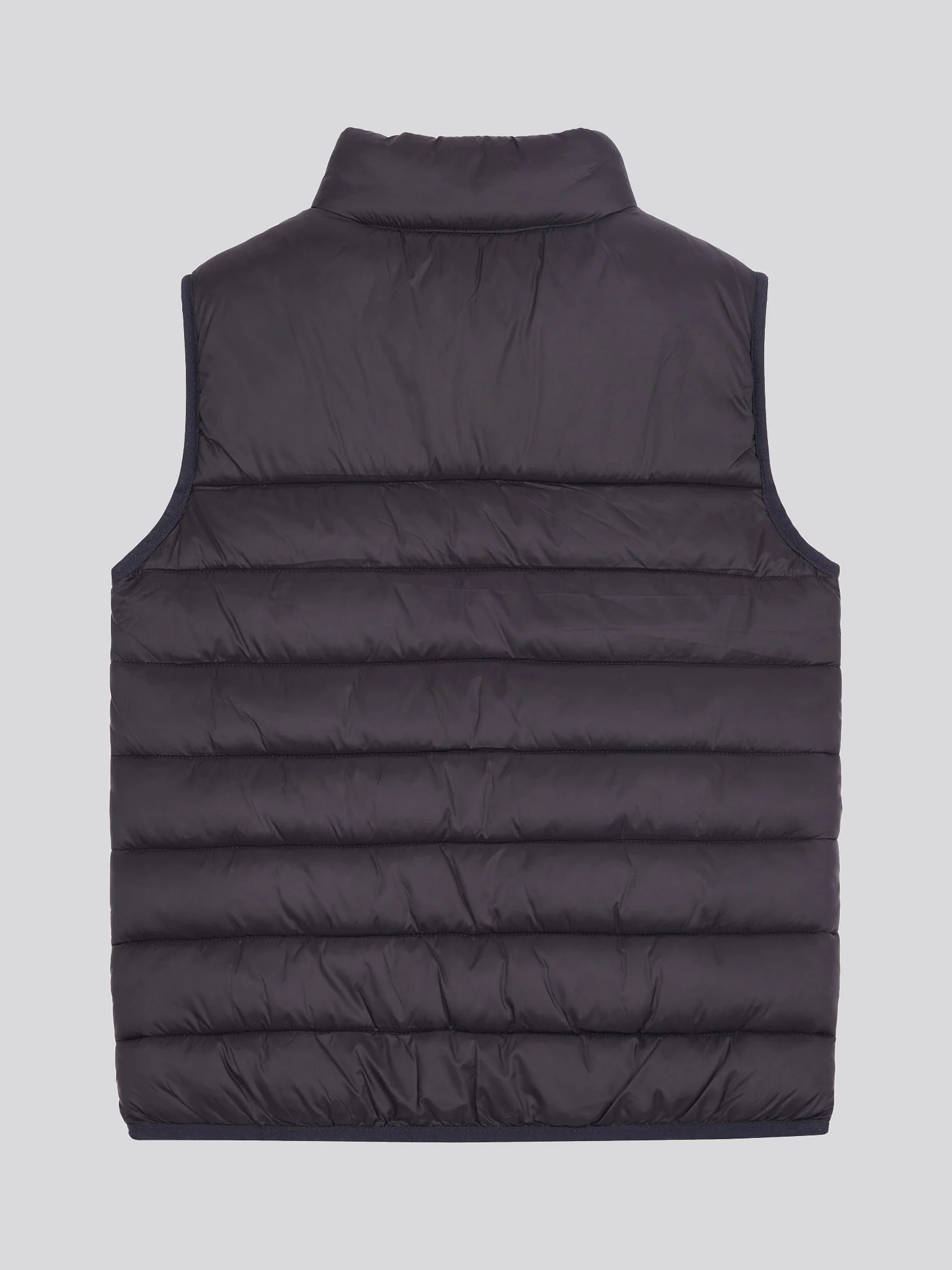 Boys Panelled Quilted Gilet in Black Bright White DHM - Image 7