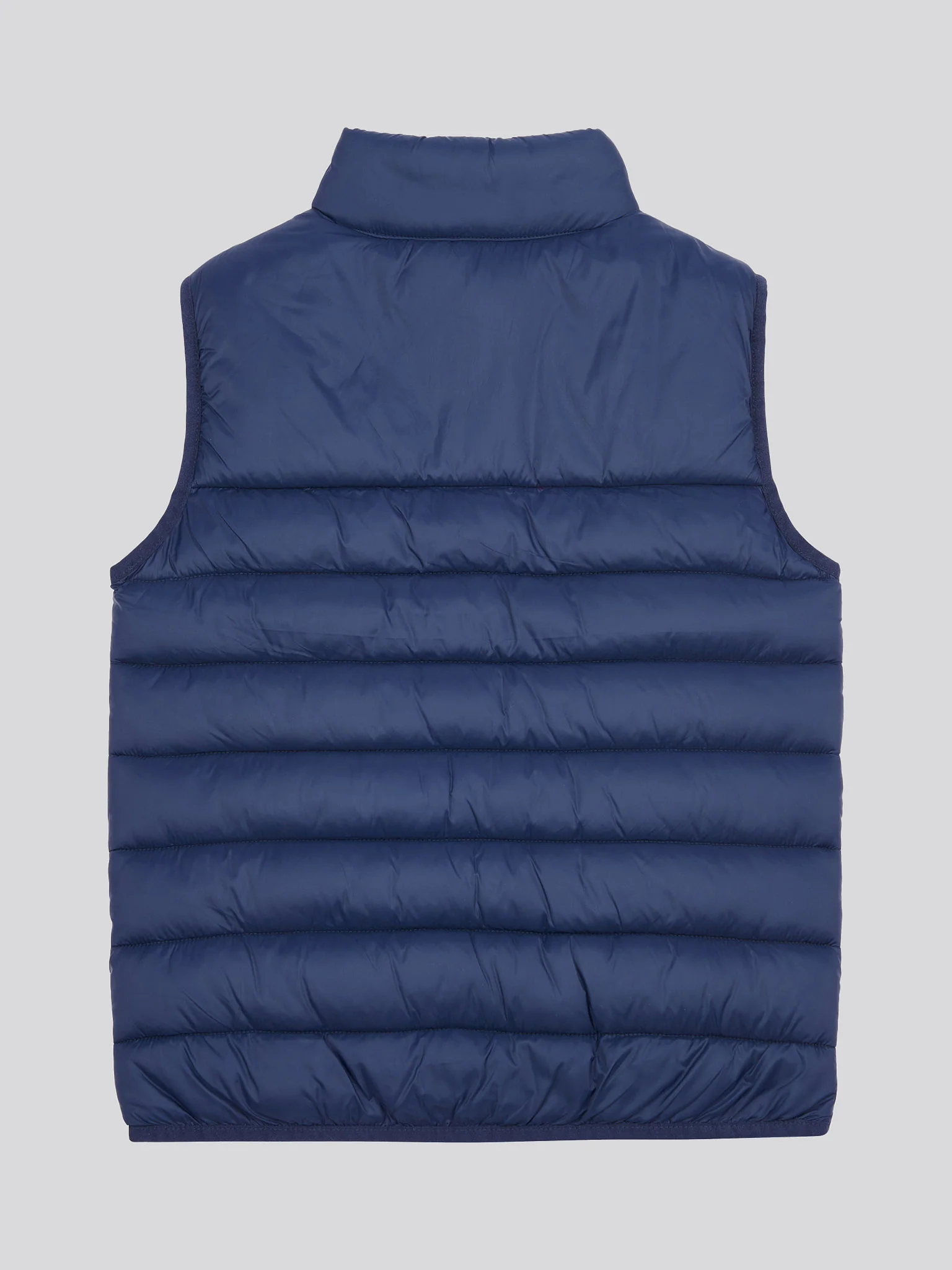 Boys Panelled Quilted Gilet in Dark Sapphire Navy / Haute Red DHM - Image 7