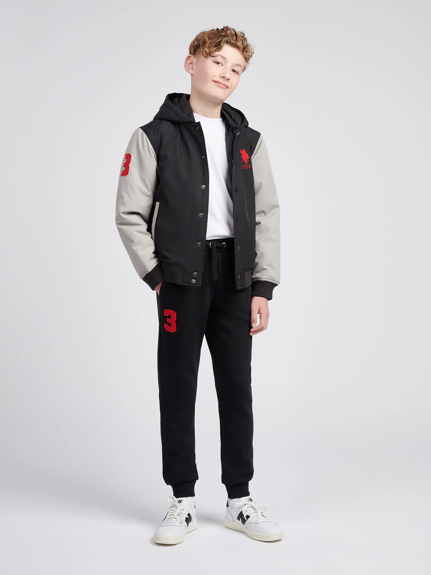 Boys Player 3 Bomber in Black - Image 3