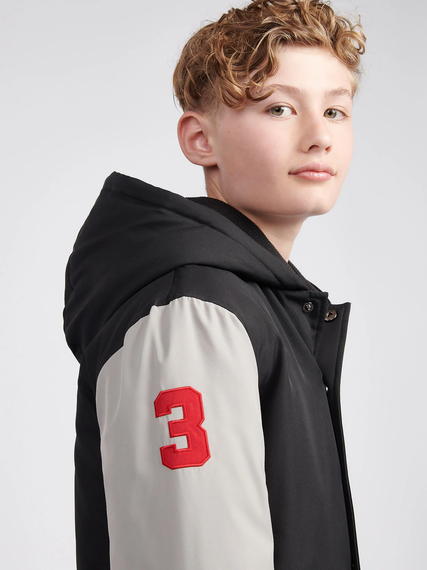 Boys Player 3 Bomber in Black - Image 5