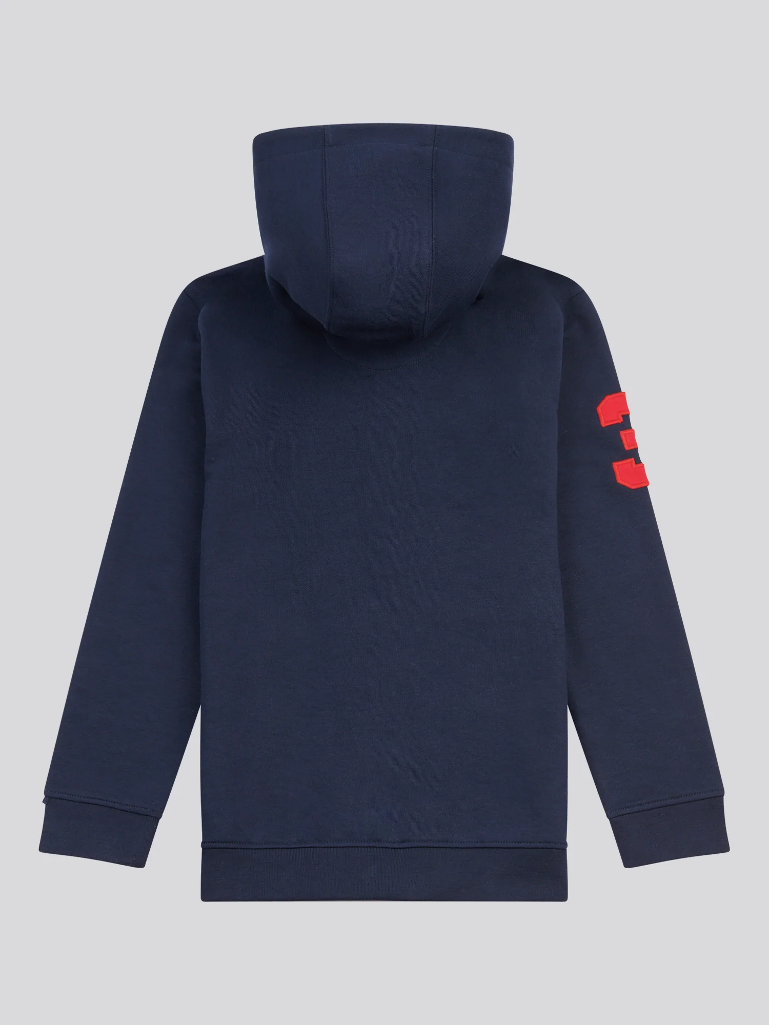Boys Player 3 Brush Back Hoodie in Dark Sapphire Navy / Haute Red DHM - Image 13
