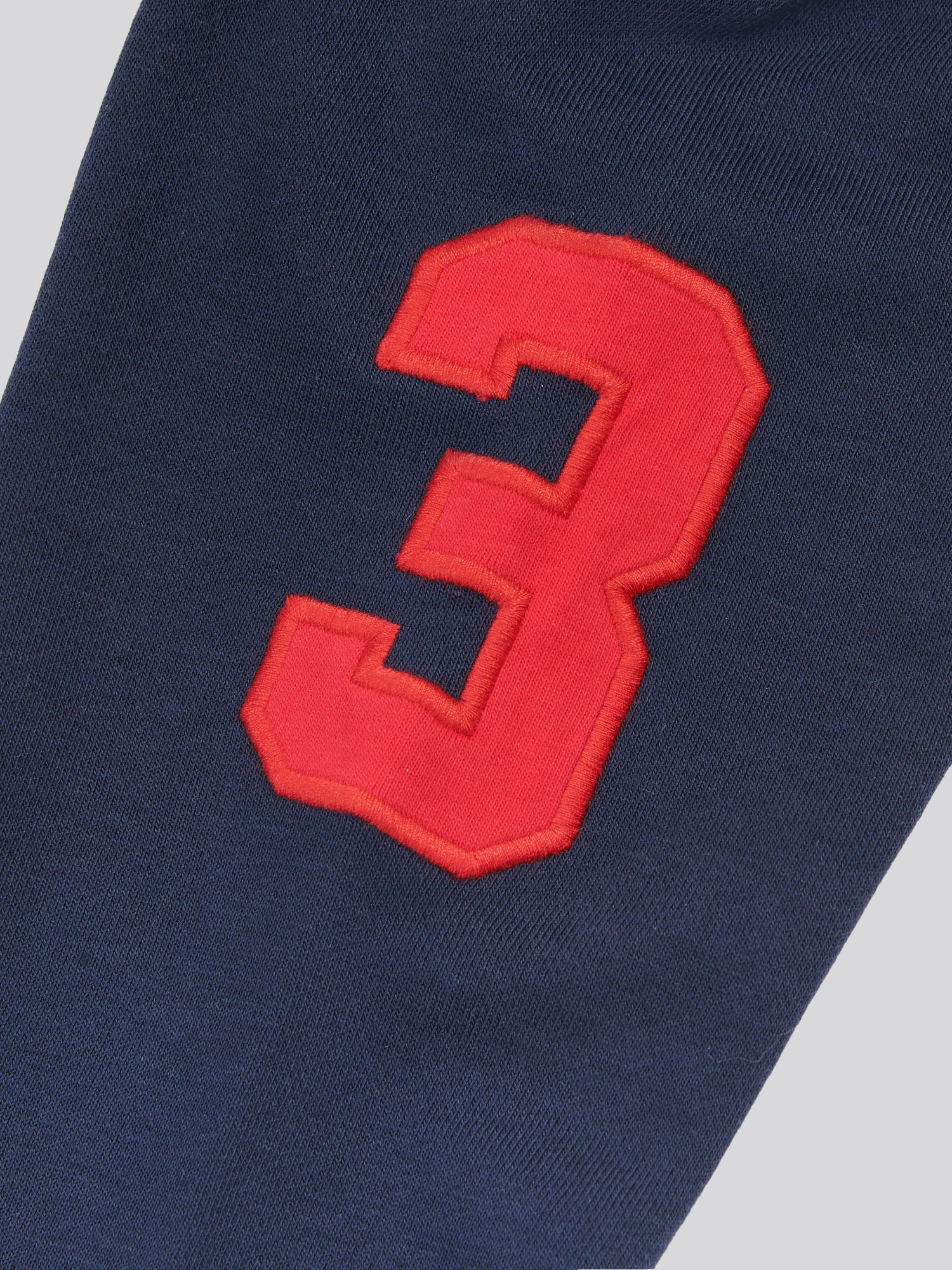 Boys Player 3 Brush Back Hoodie in Dark Sapphire Navy / Haute Red DHM - Image 16