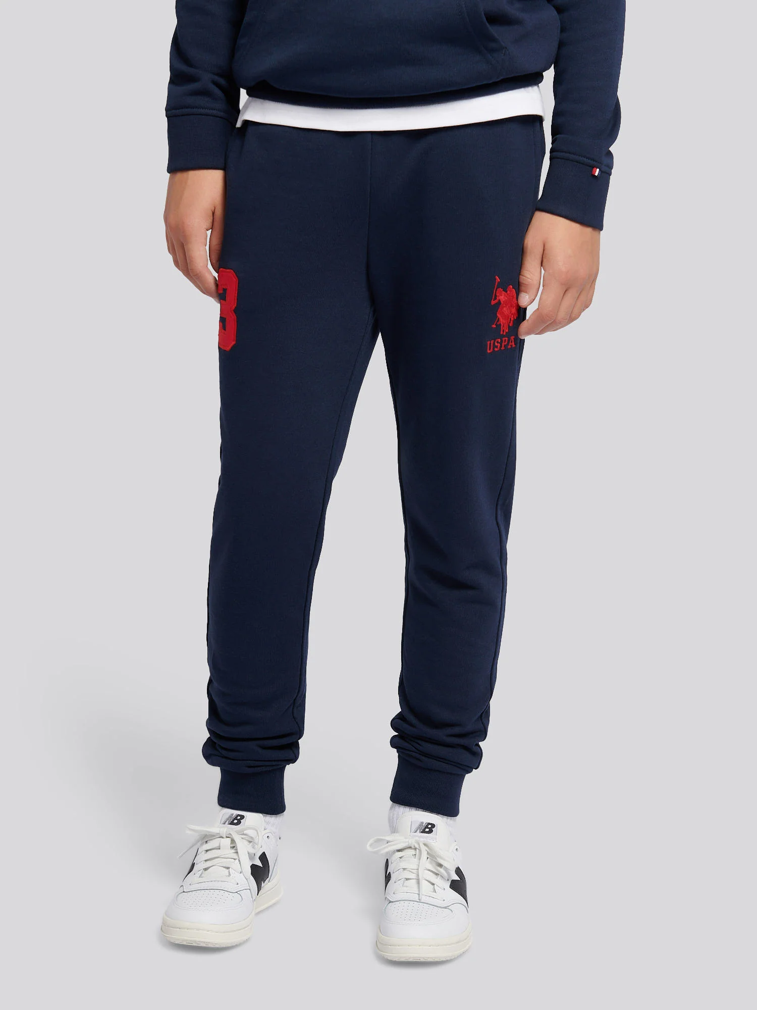 Boys Player 3 Loopback Jogger in Dark Sapphire Navy / Haute Red DHM - Image 6