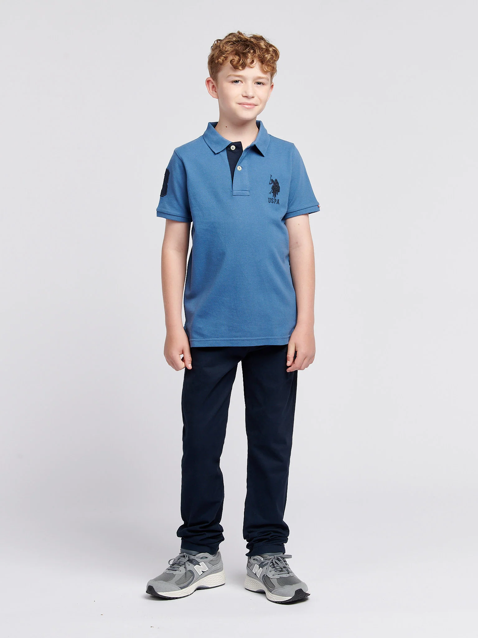 Boys Player 3 Polo Shirt in Blue Horizon - Image 3
