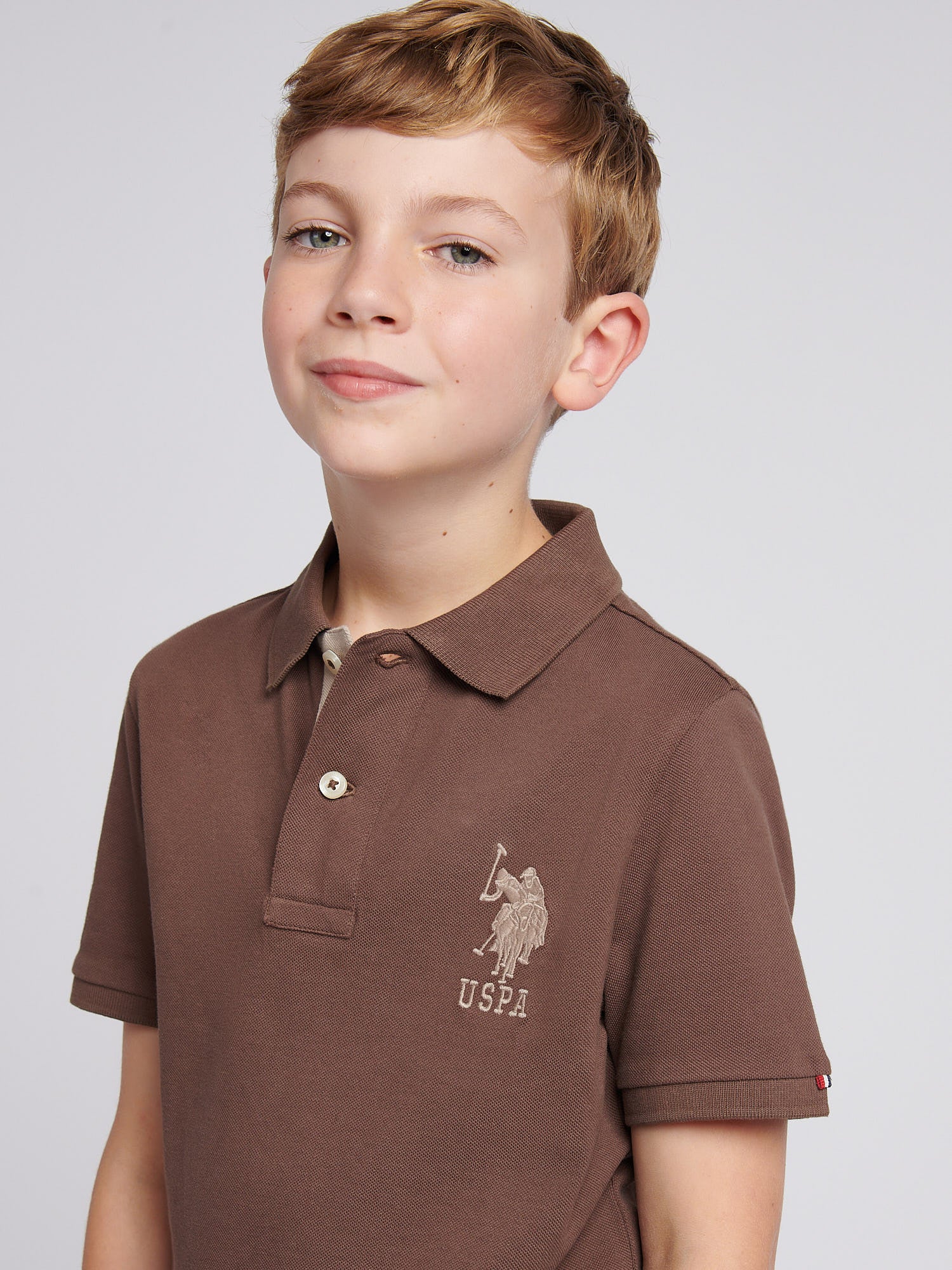 Boys Player 3 Polo Shirt Chocolate Martini - Image 2