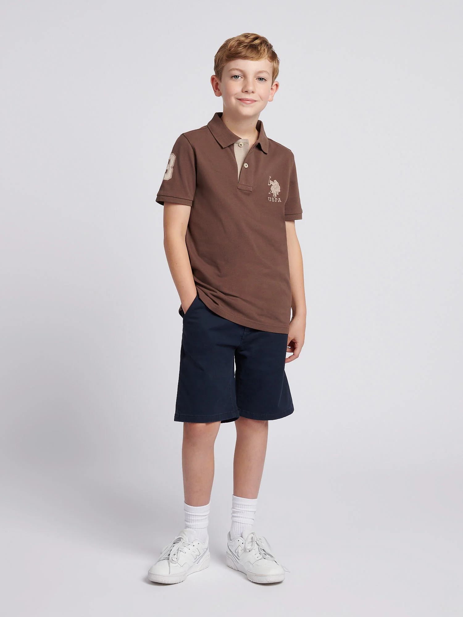 Boys Player 3 Polo Shirt Chocolate Martini - Image 3