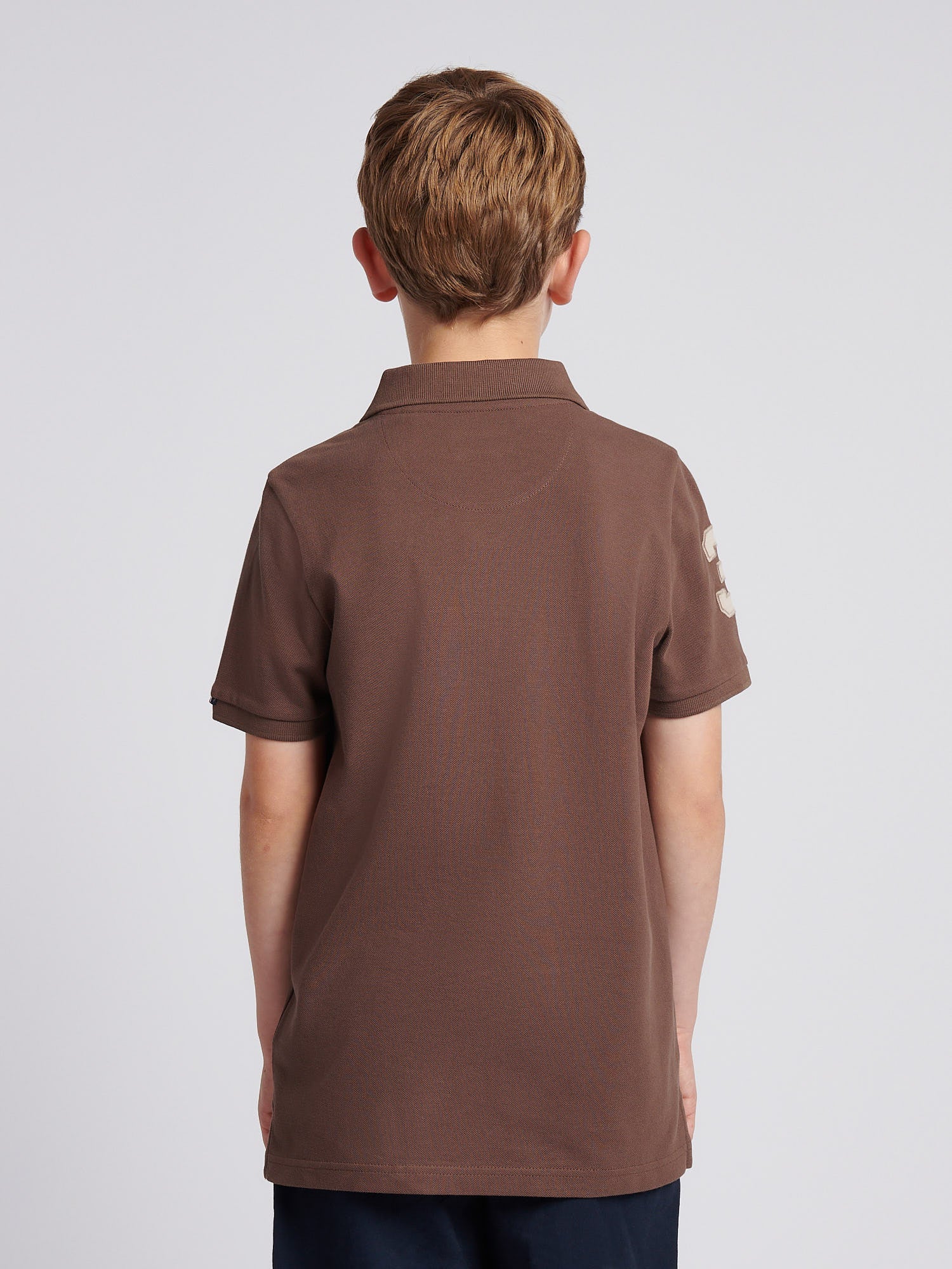 Boys Player 3 Polo Shirt Chocolate Martini - Image 4