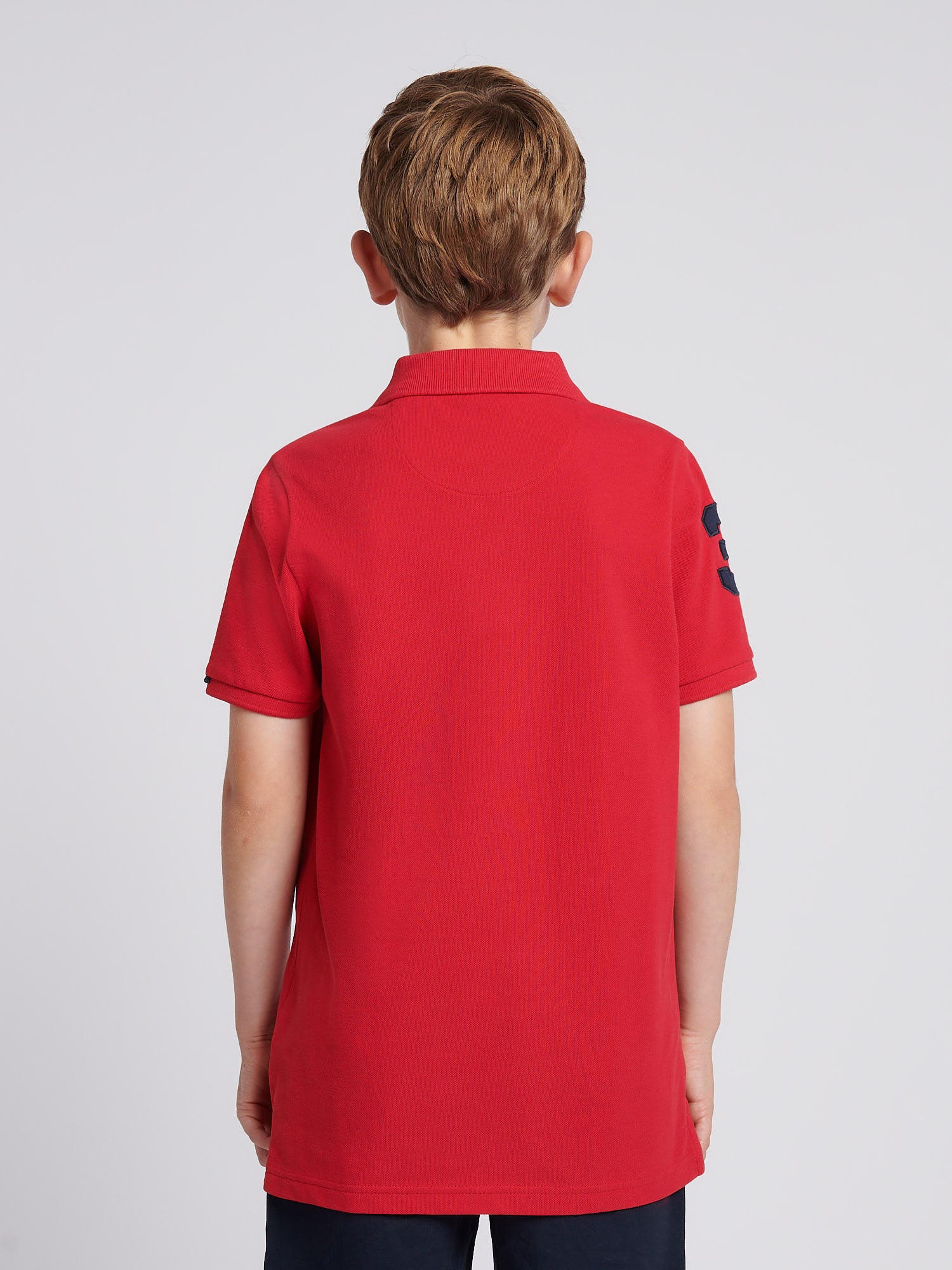 Boys Player 3 Polo Shirt Haute Red - Image 4