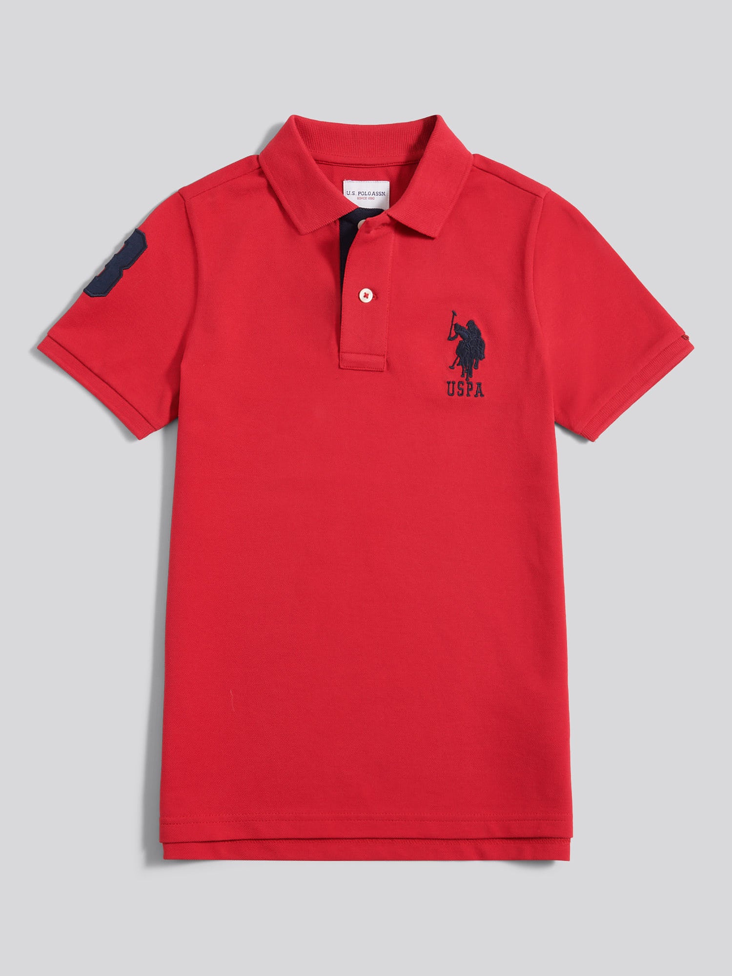 Boys Player 3 Polo Shirt Haute Red - Image 6
