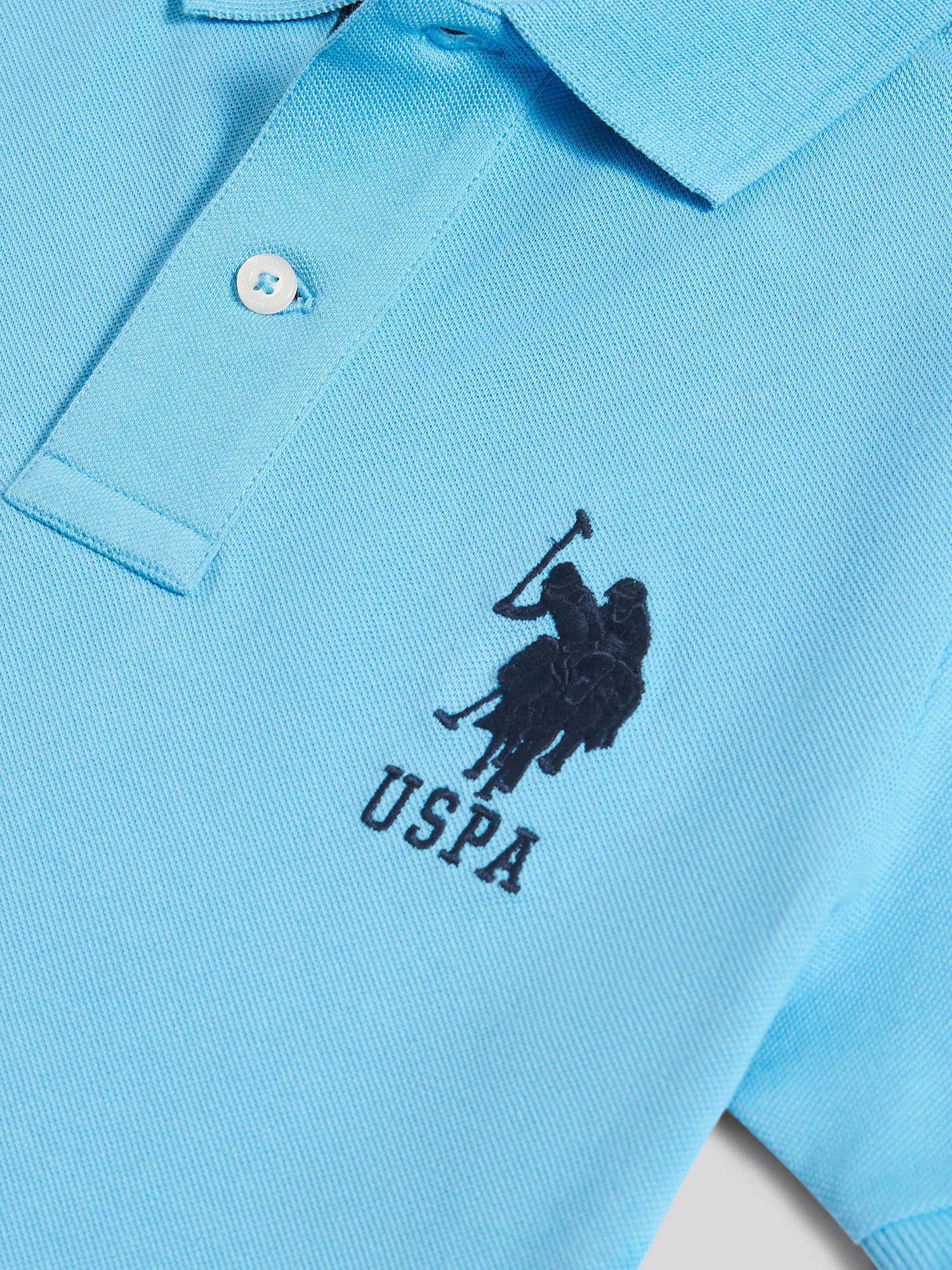Boys Player 3 Polo Shirt Heritage Blue - Image 8
