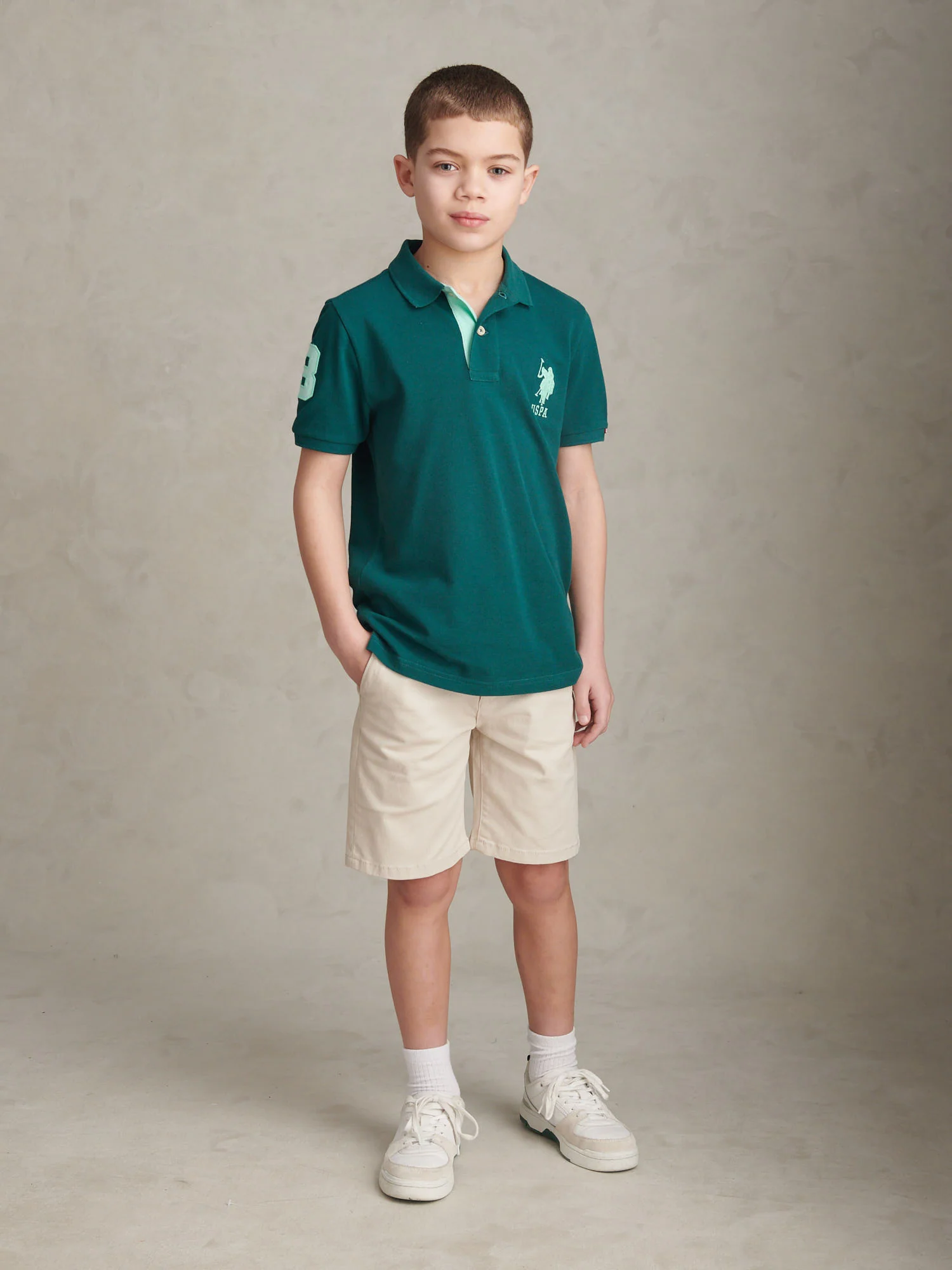 Boys Player 3 Polo Shirt Mediterranea - Image 3