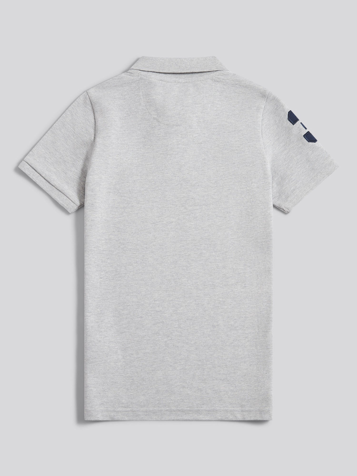 Boys Player 3 Polo Shirt Mid Grey Marl - Image 7